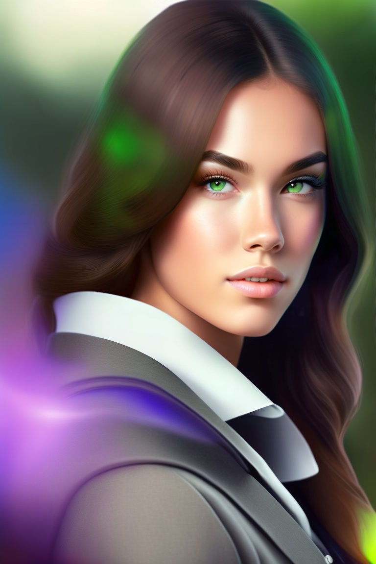 Lexica - Megan fox, green eyes, teenage girl, white, school uniform