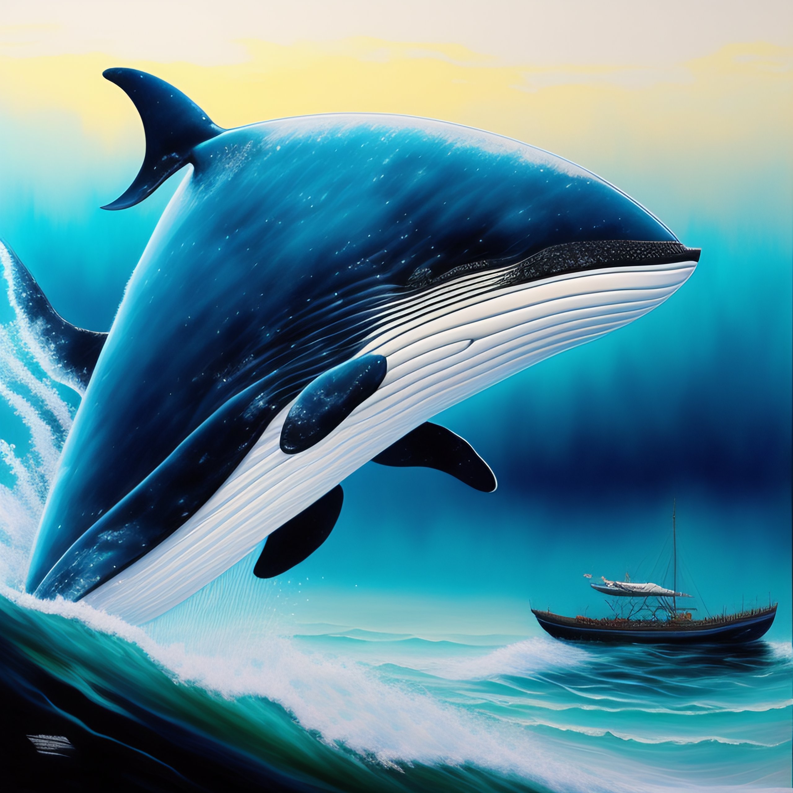 Lexica - Whale, painting, by greg ruthowski, yoshikata amano, yoji ...