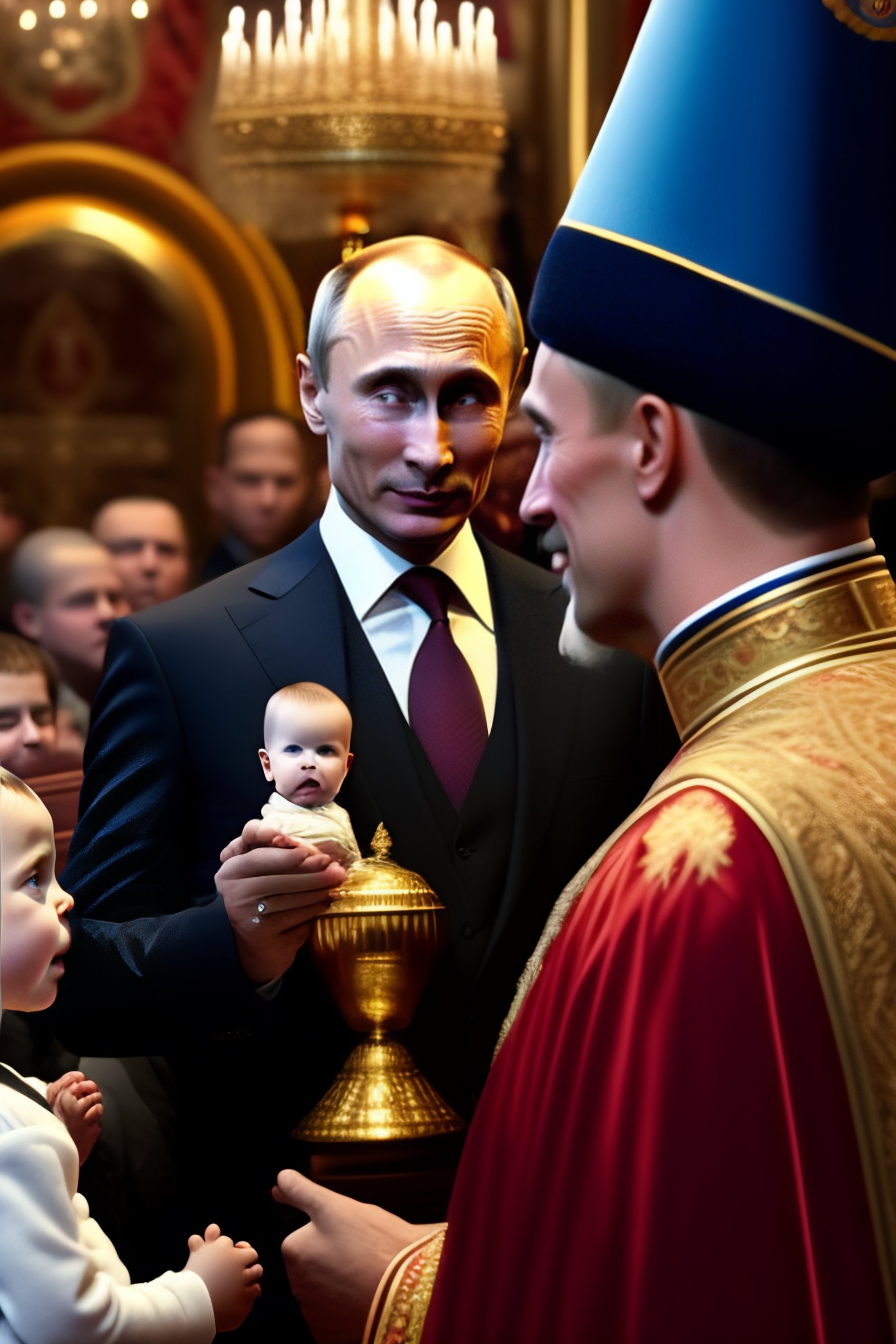 Lexica - Photo of vladimir putin that is telling a fairytale to kids in ...