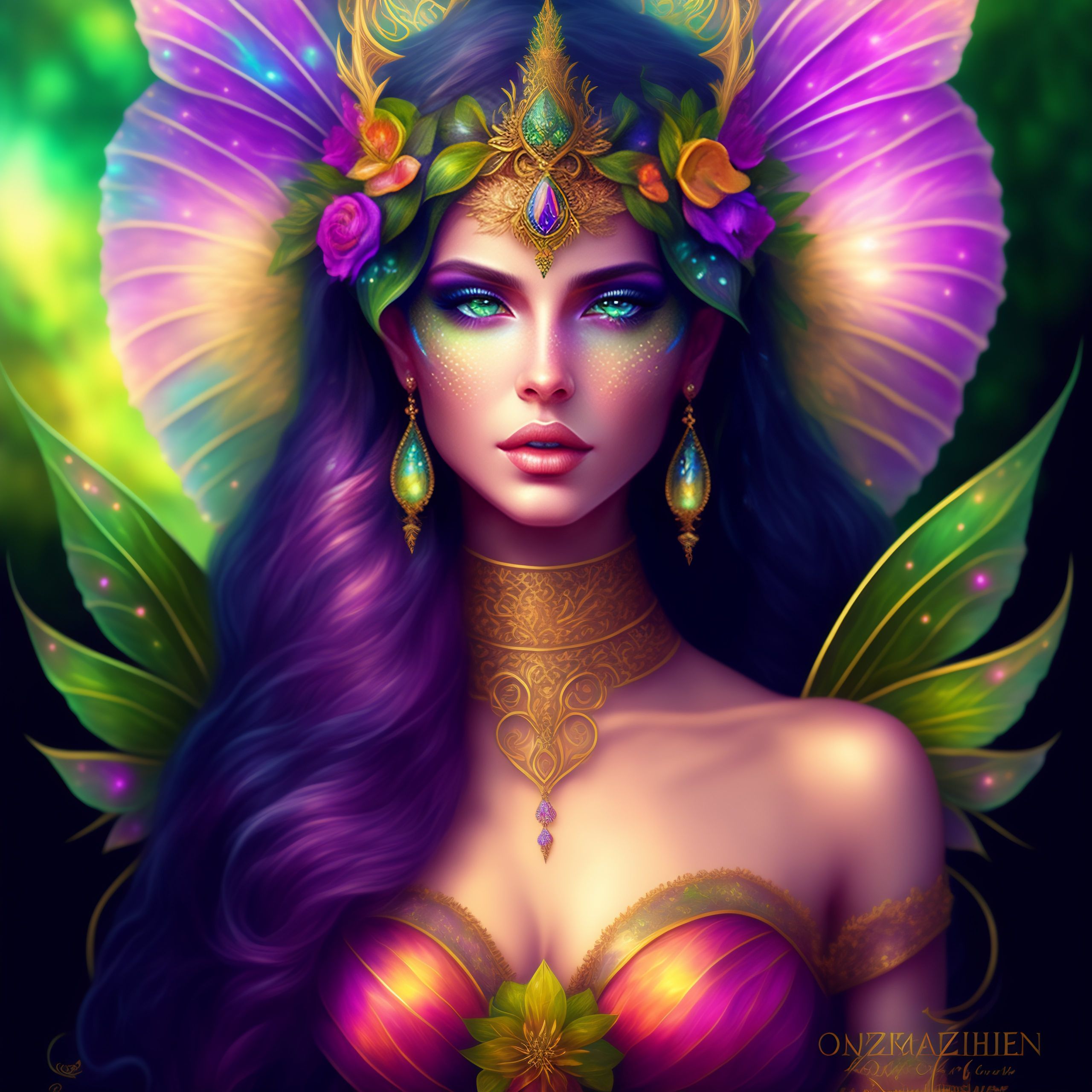 Lexica - Extremely detailed fairy queen, beautiful mystical creature, fantasy  art, magical garden, green eyes, clear facial features, hyper detail, h...