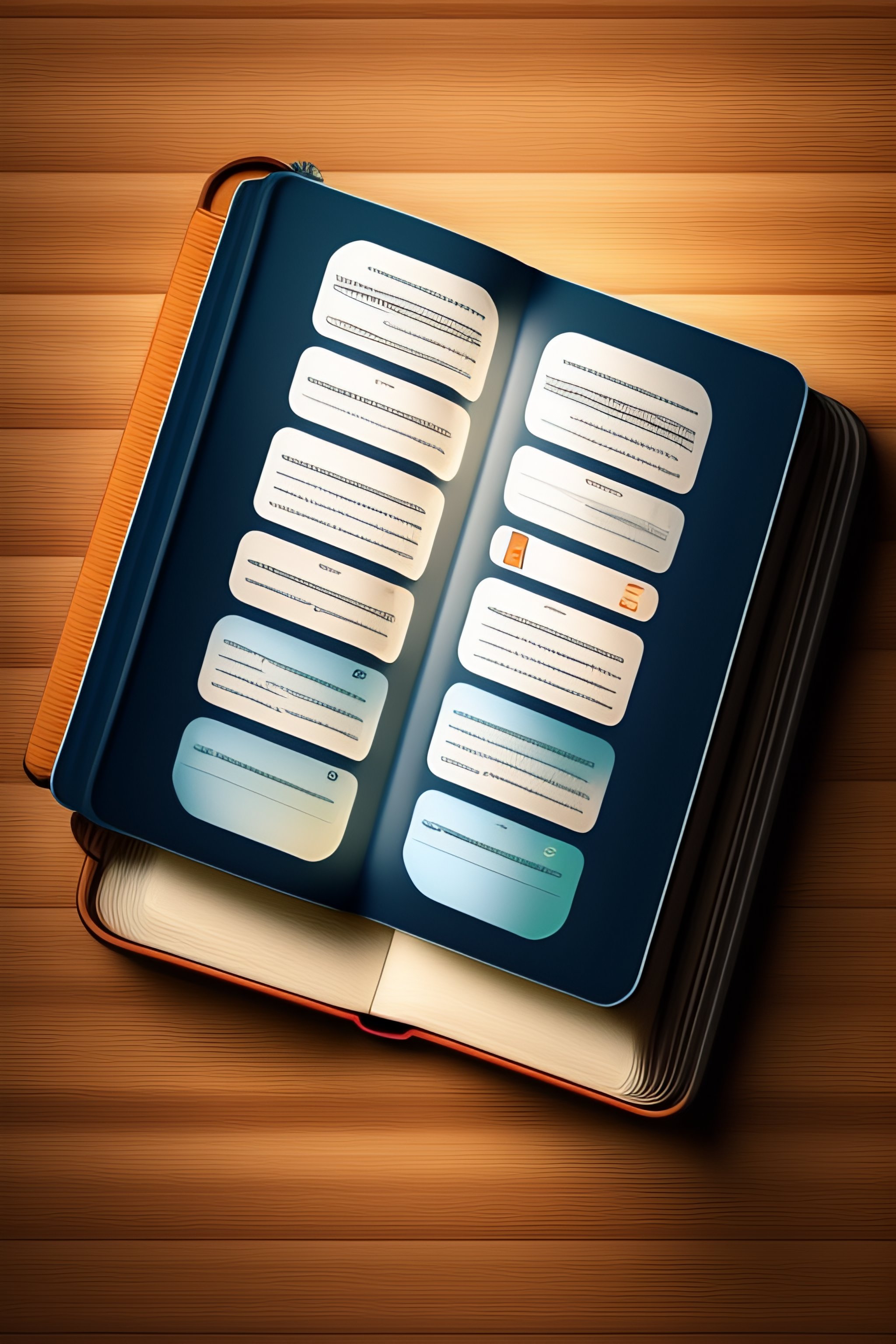 Lexica An open book could symbolize the act of reading and writing