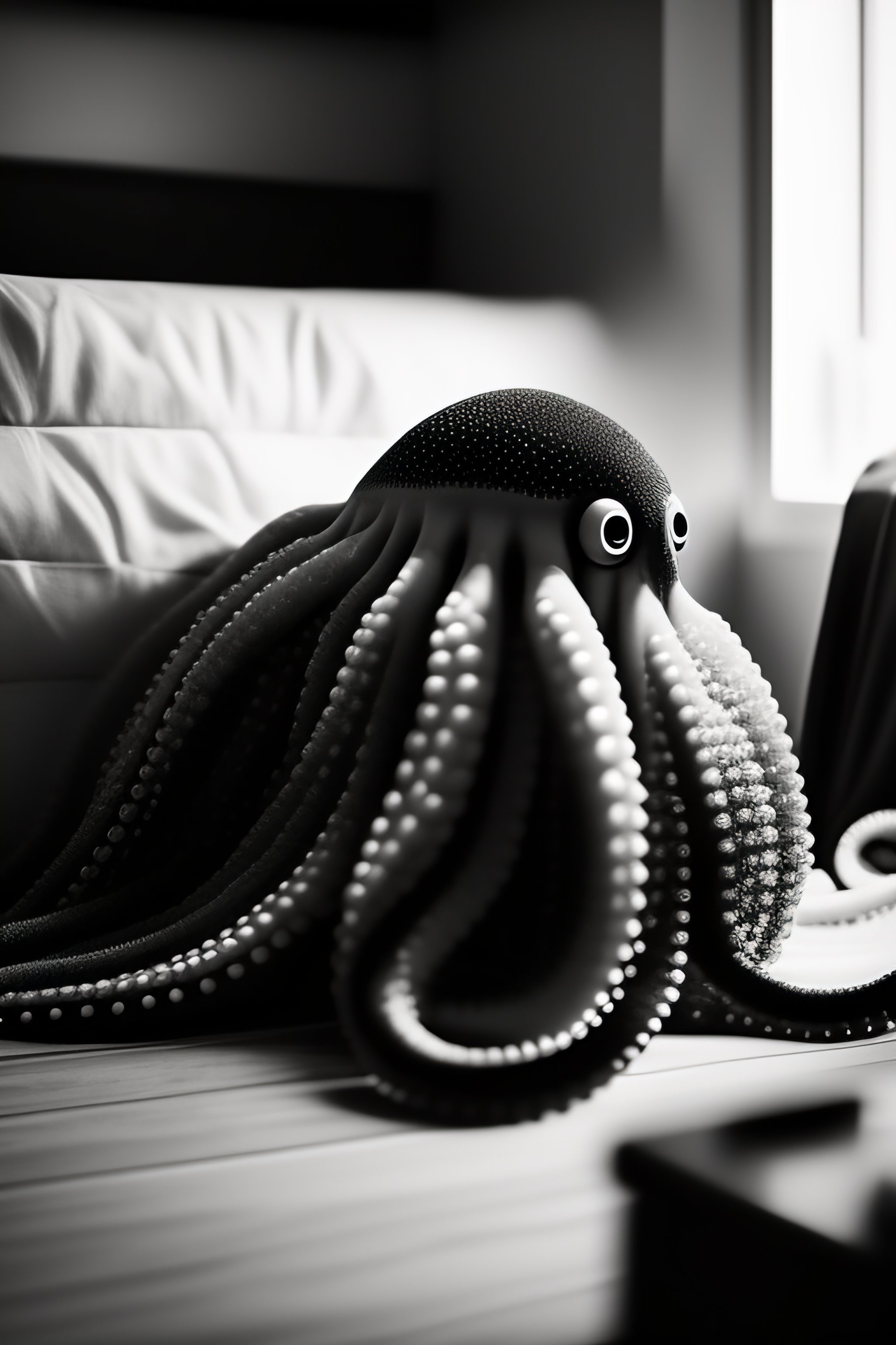 Lexica Horror octopus caught live action on security camera, grainy