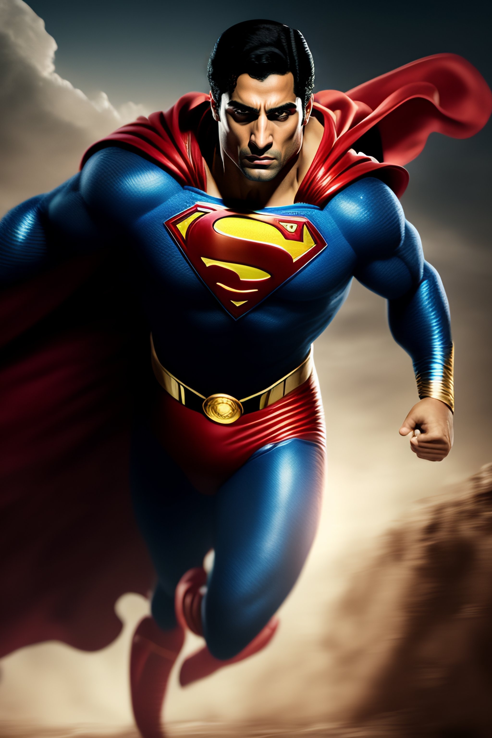 Lexica - Abdelmadjid Teboune as Superman, realistic, cinematic, dramatic