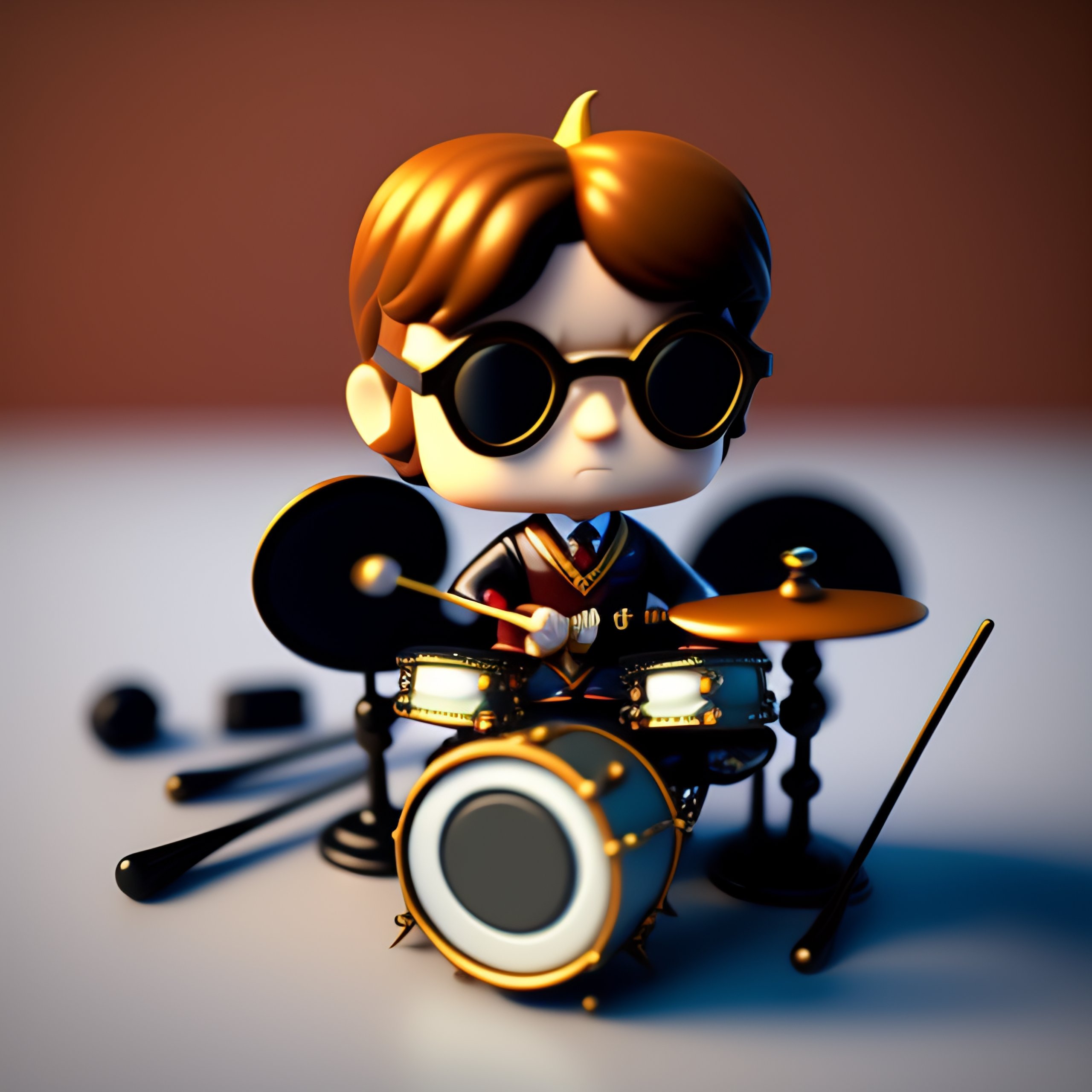 Lexica Harry potter playing drums funko realistic 3d render q 5