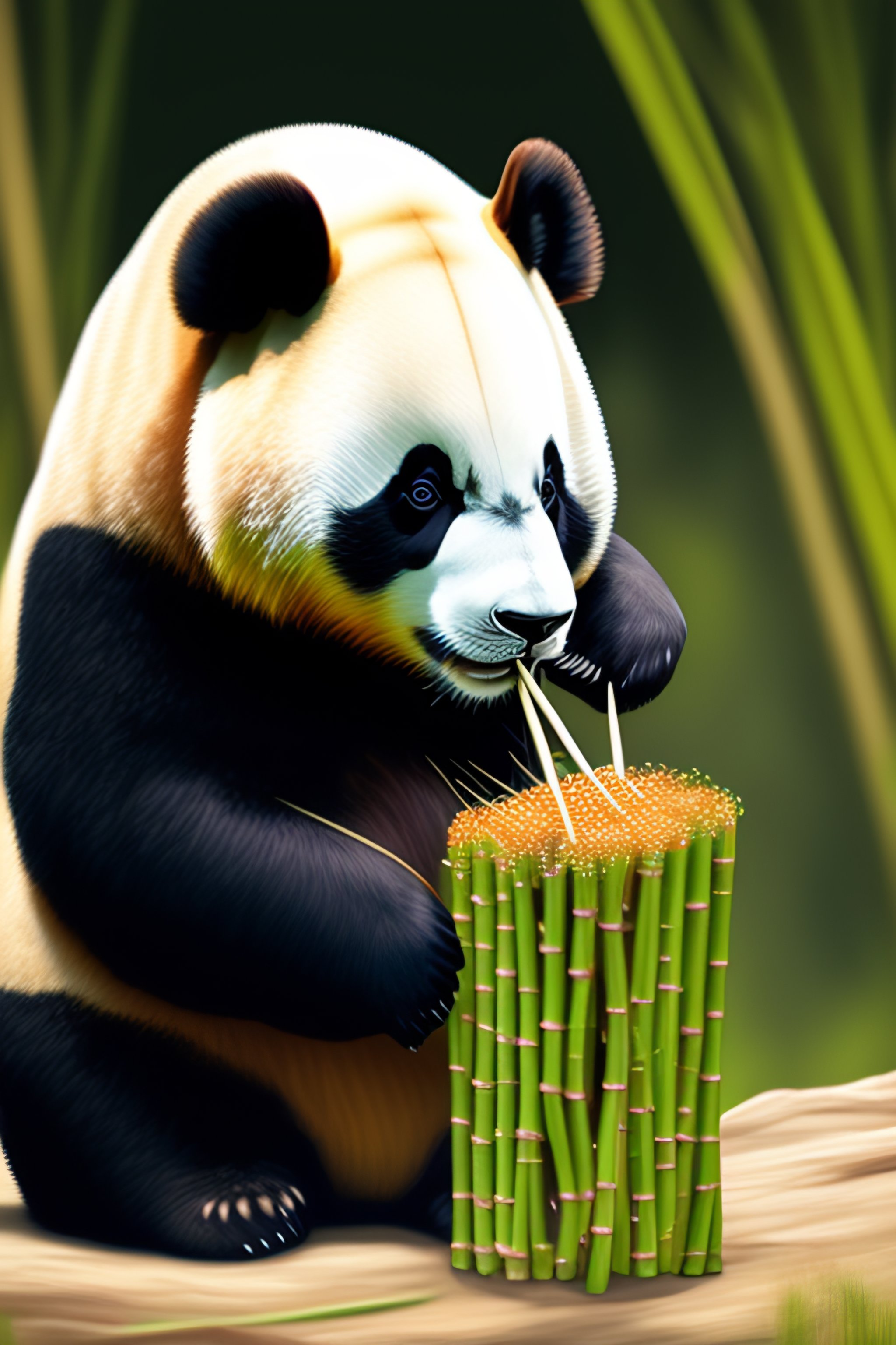 pandas eating drawings