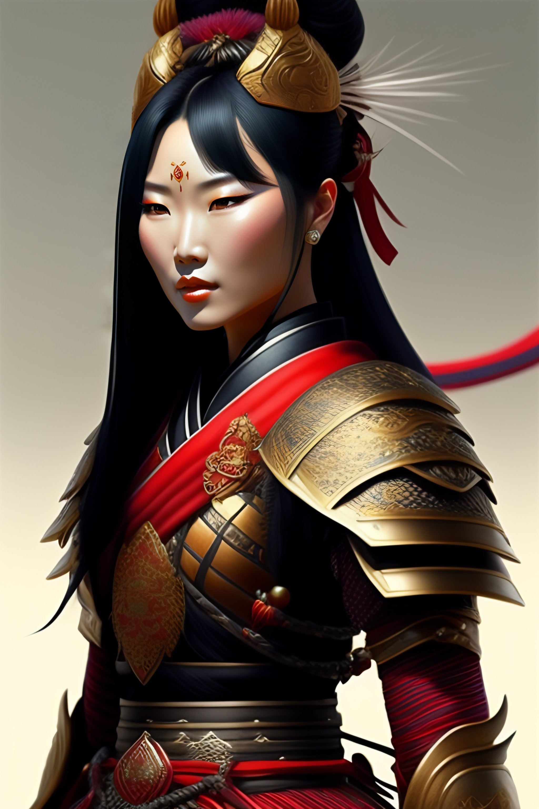 Lexica - Concept art of a beautiful samurai woman, samurai armor, a ...