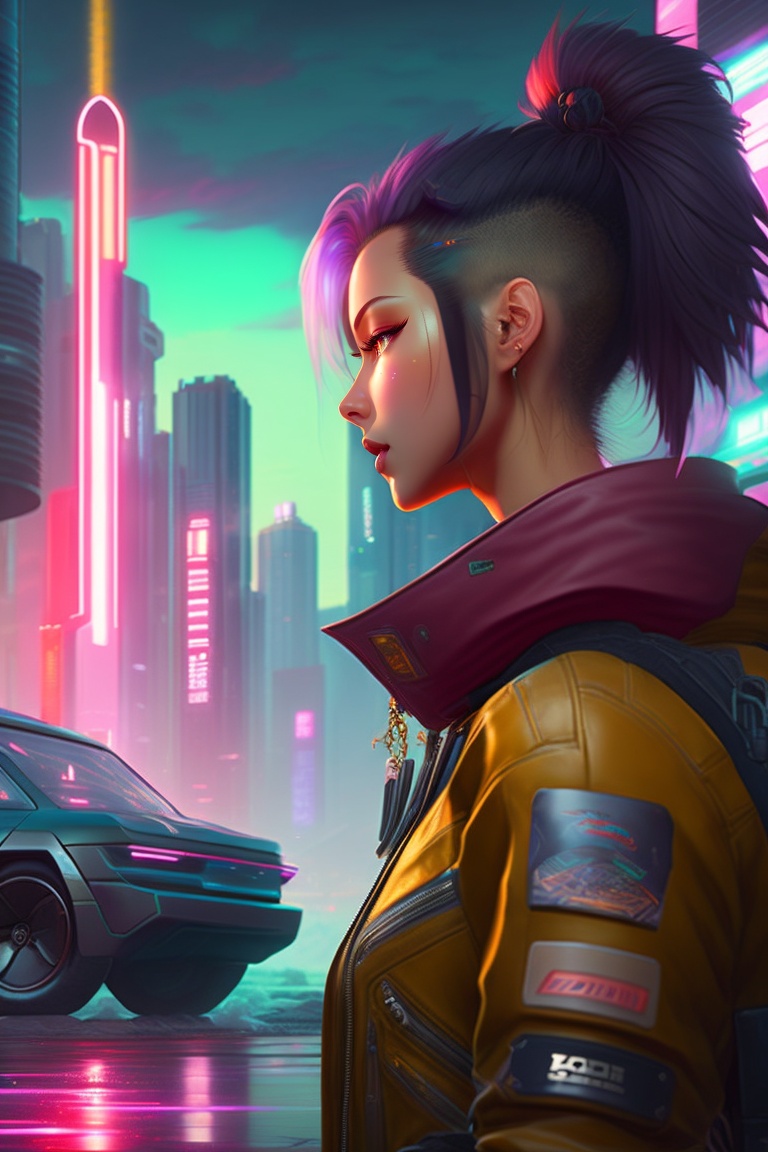 Lexica - Cyberpunk 2077 Style,anime ,baground,a Nature