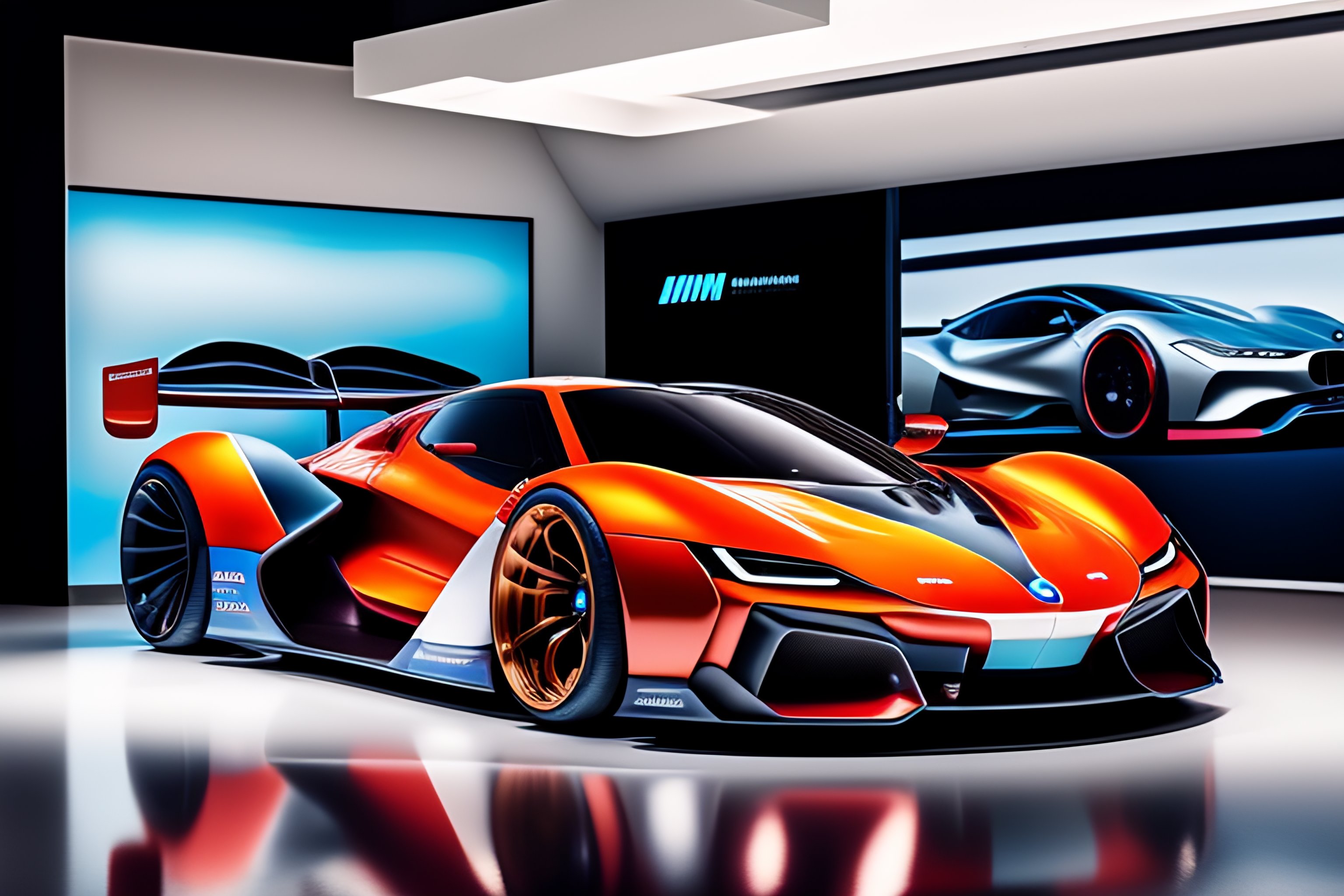 Lexica - BMW Hypercar in modern showroom