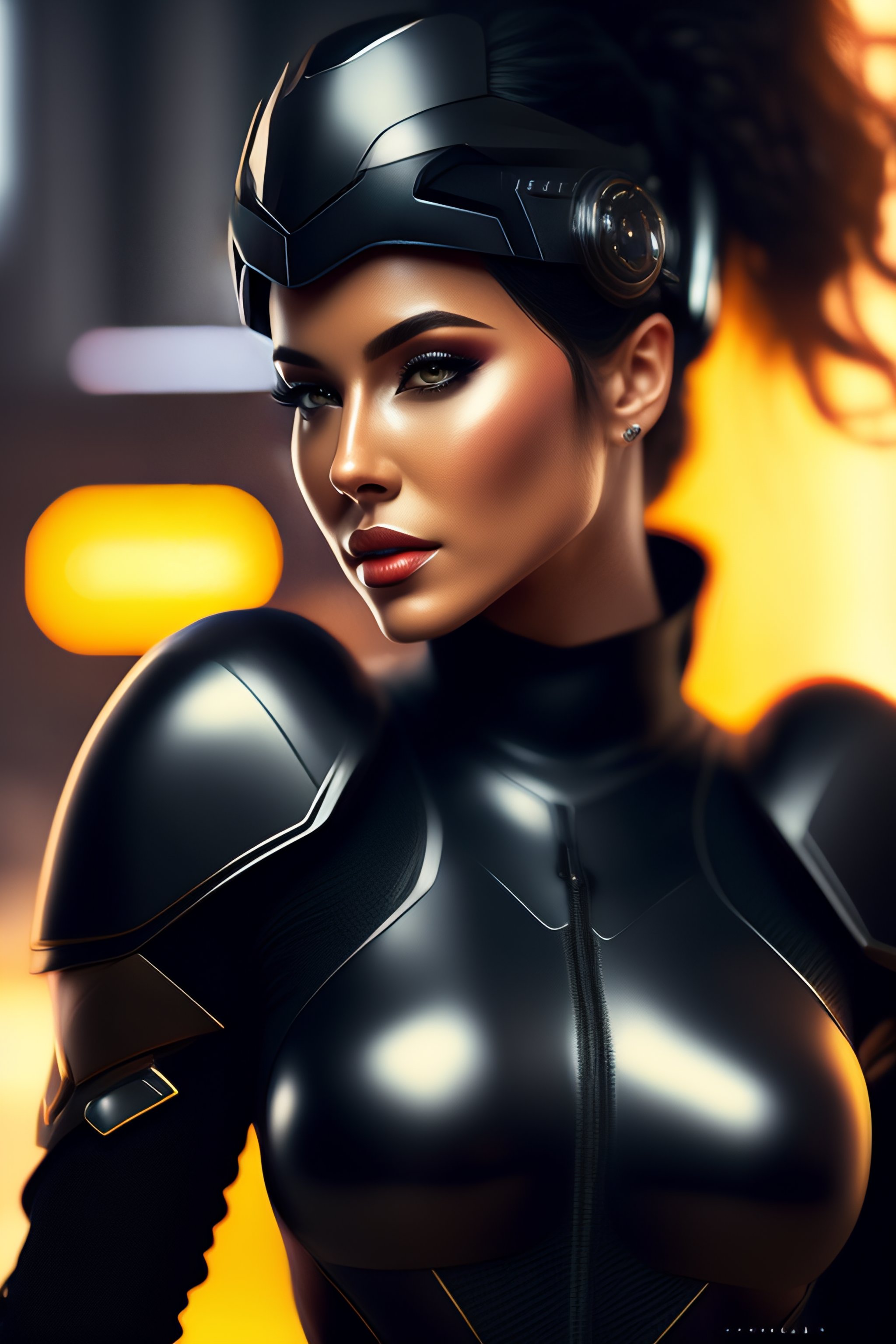 Lexica - Sexy woman , 8k resolution, hyper realstic , black armor matte ...