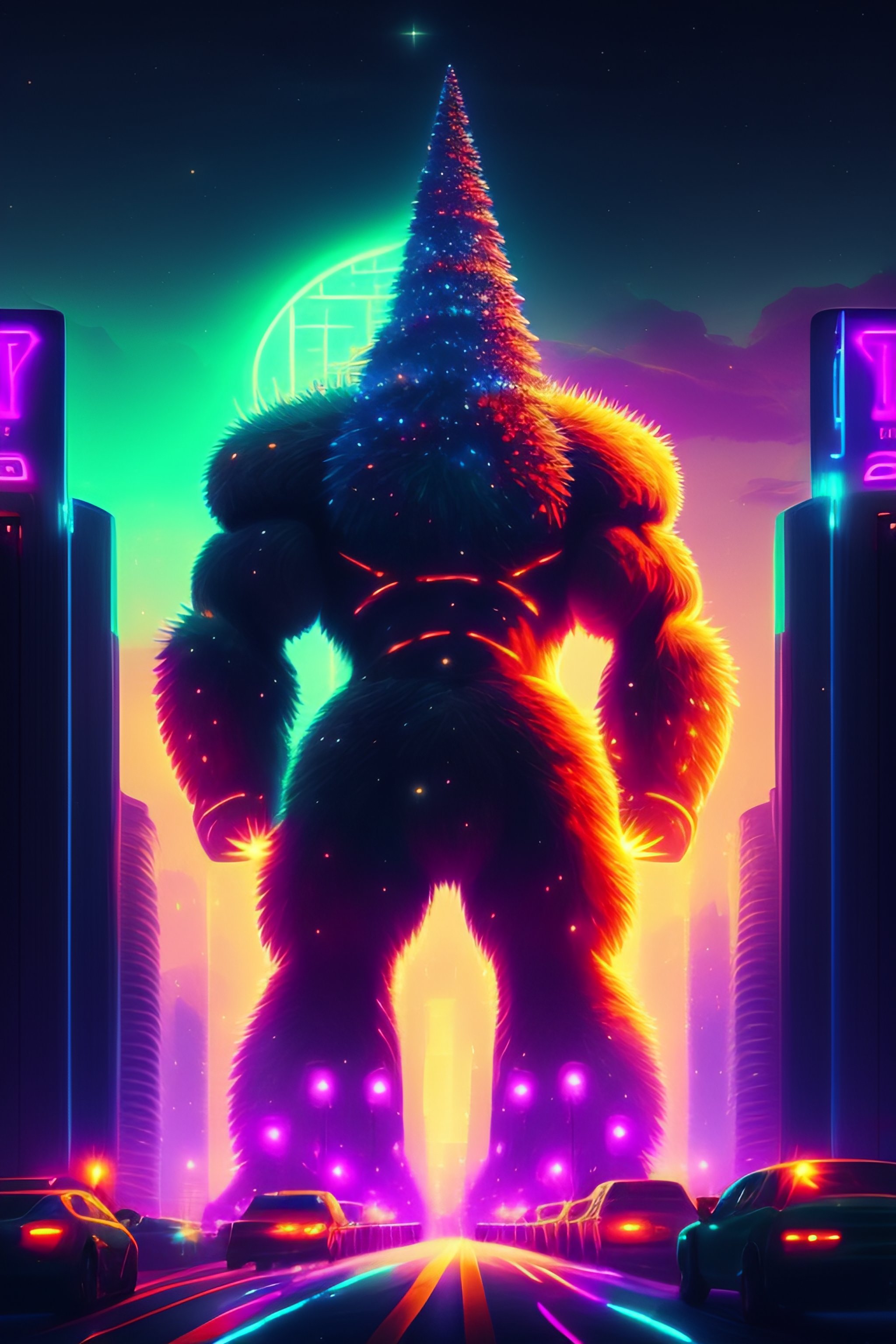 lexica-a-giant-christmas-tree-monster-rampaging-through-a-neon