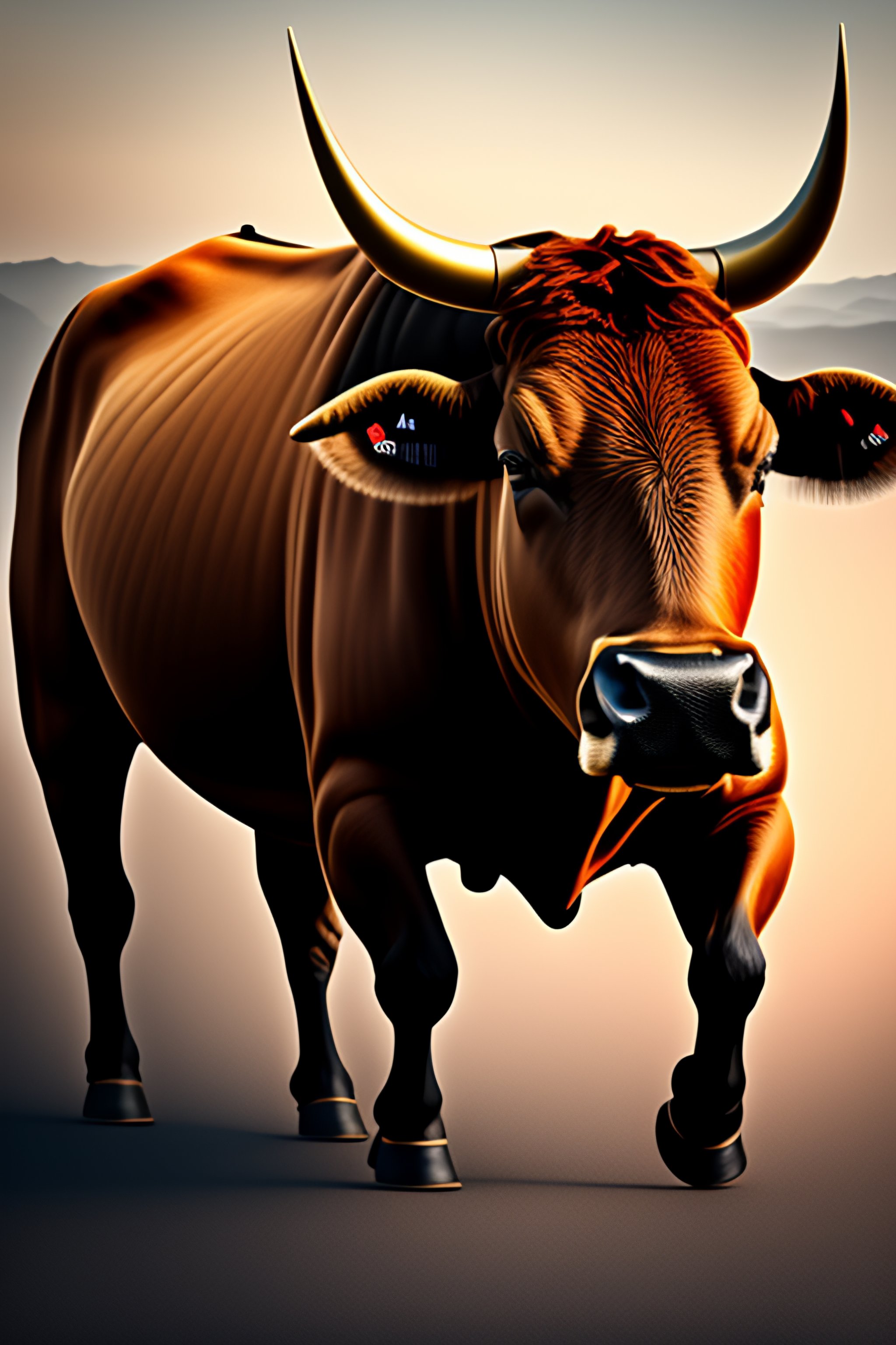 Lexica - Bull made of stock symbols