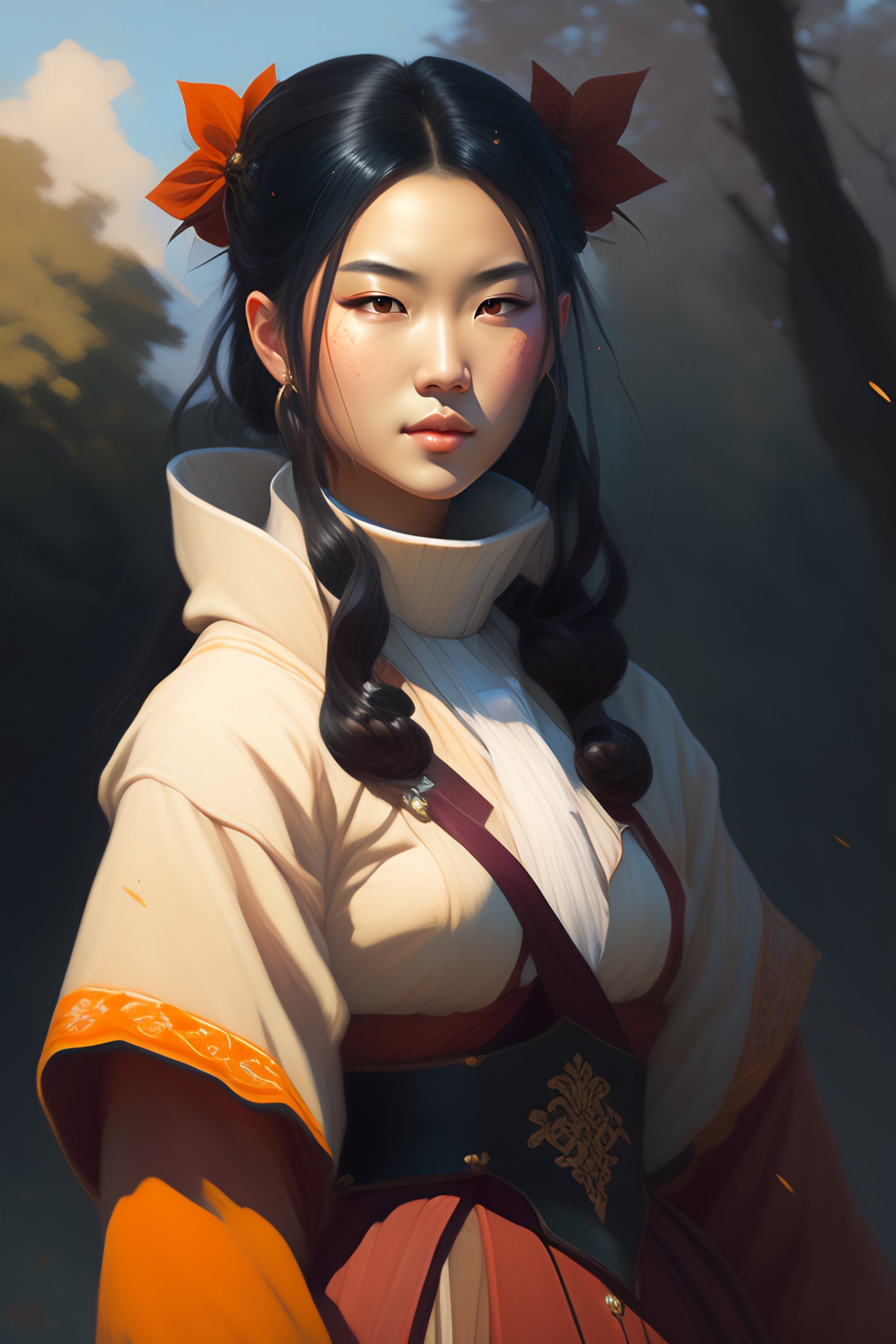 Lexica - Portrait of Nezuko from Demon Slayer Anime, countryside, calm ...