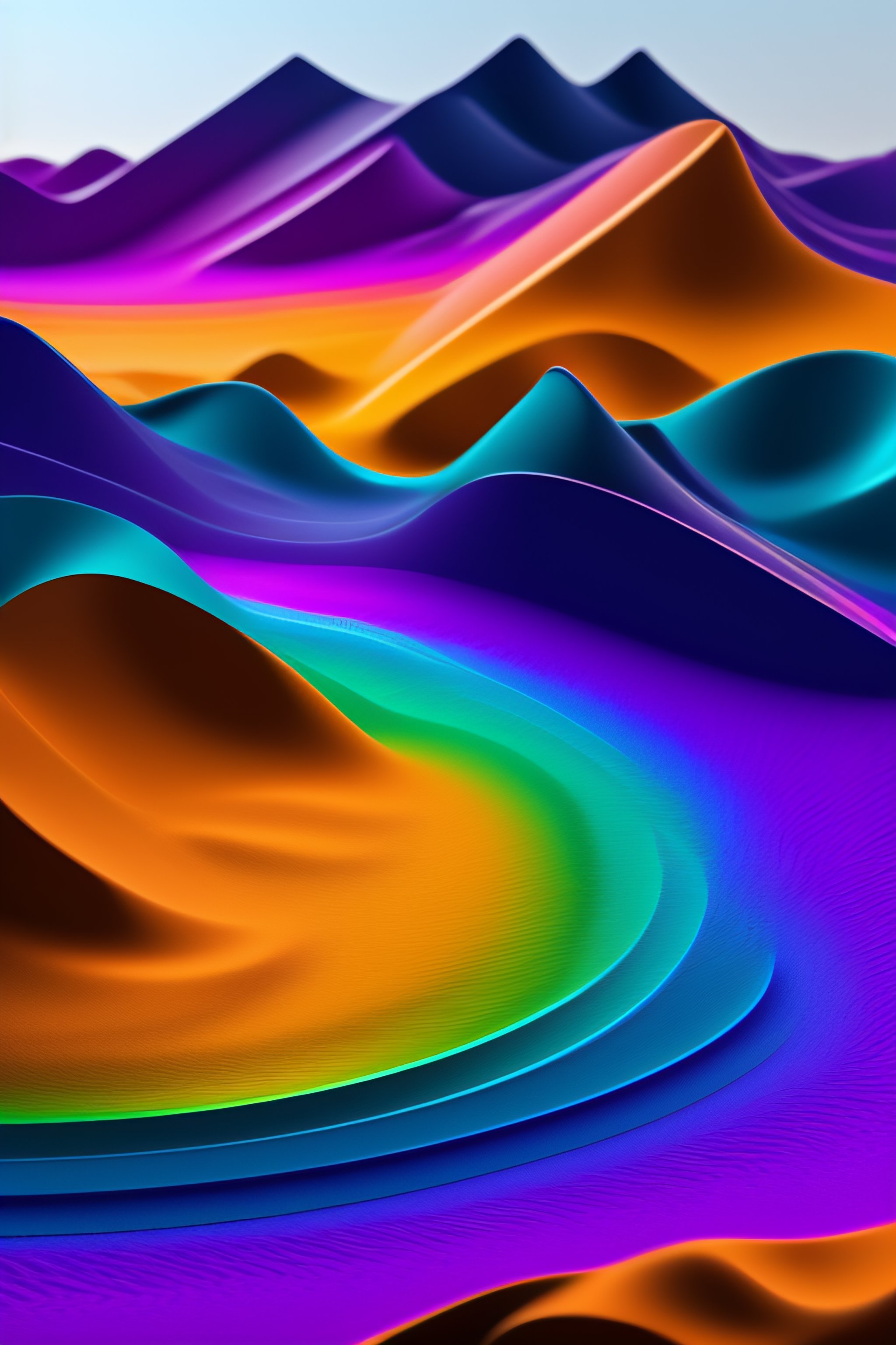 Lexica - A 3d abstract iridescent topographical terrain with overlayed ...