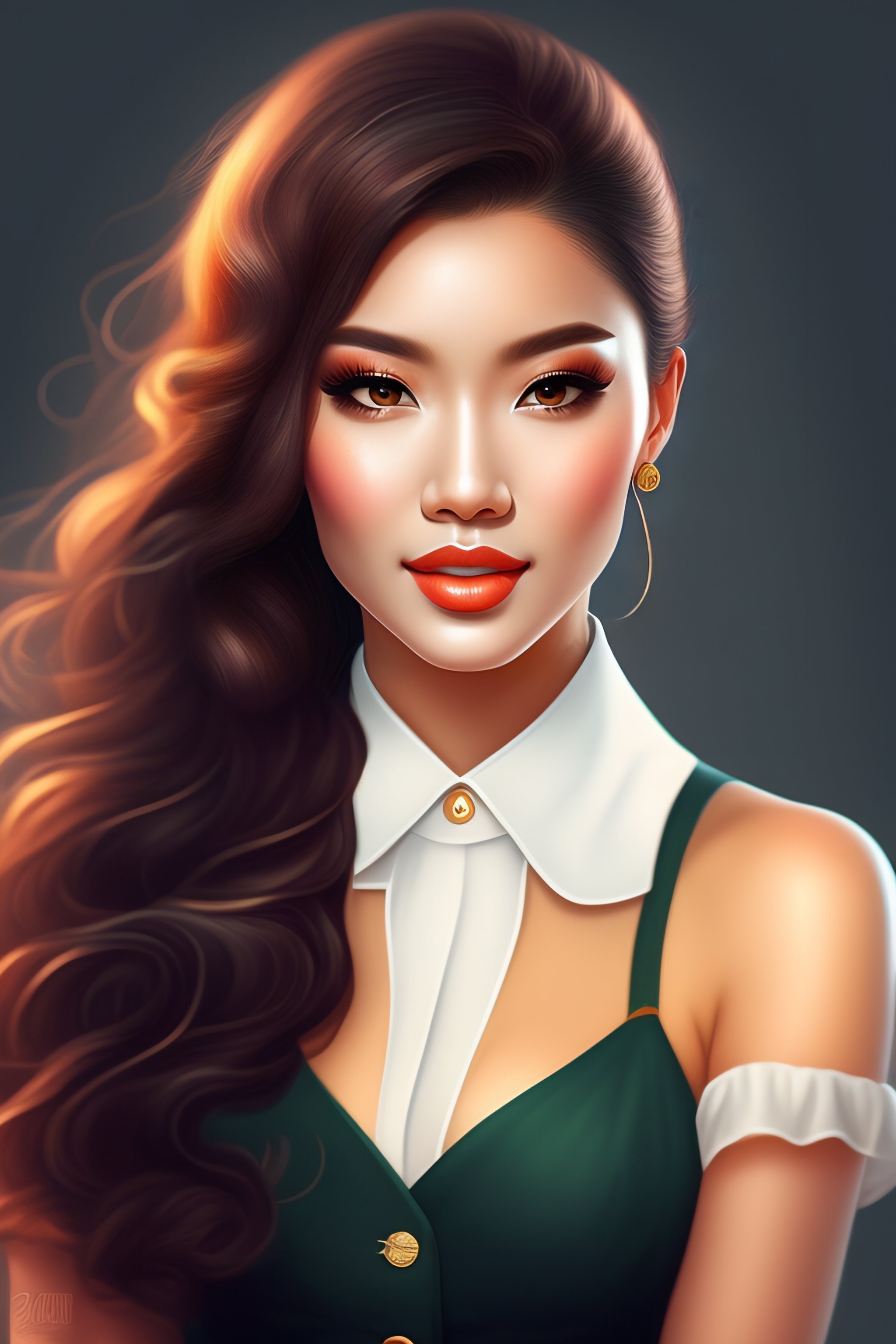 Lexica - Drawin of Elegant girl in urban outfit, cute fine face ...