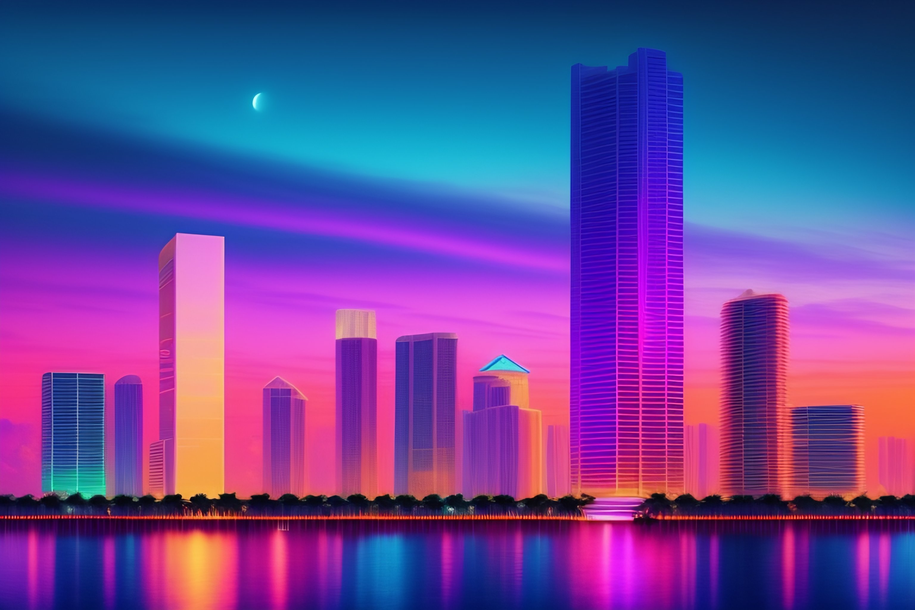 Lexica - Vaporwave city, 1980s miami