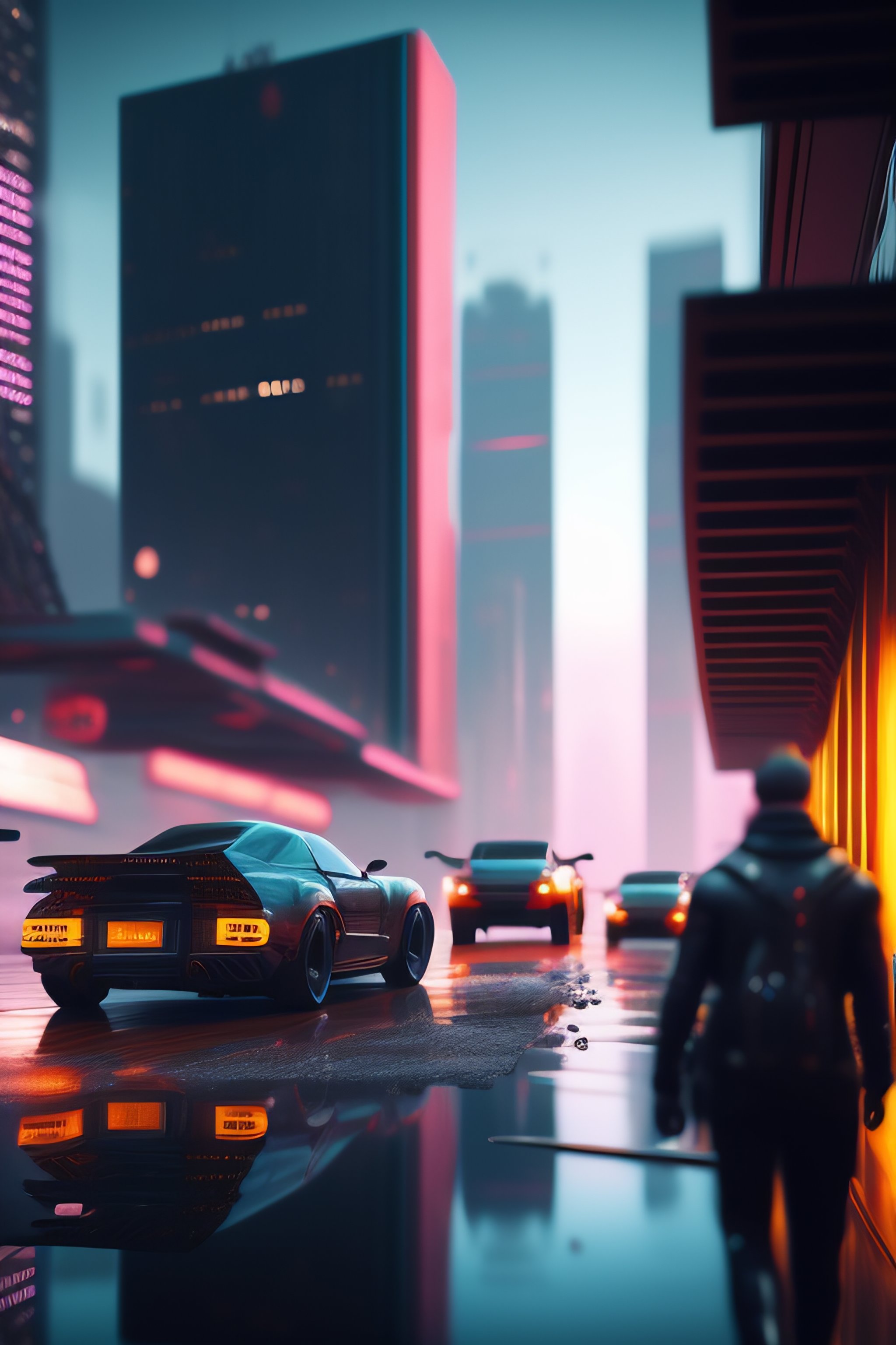 Lexica 8k Sifi City Background Fully Detailed Flying Sifi Cars