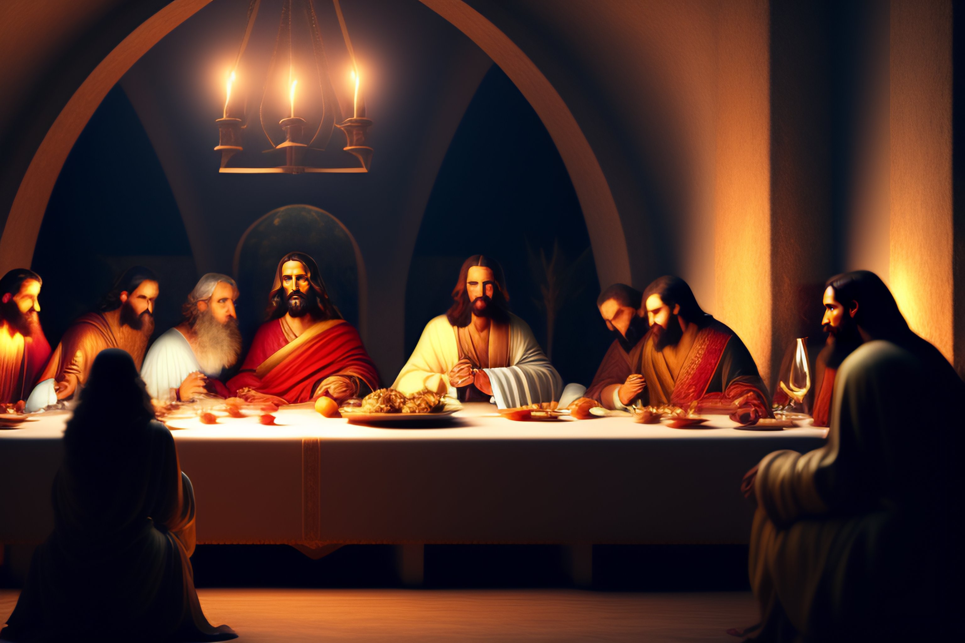 Lexica - Hyperrealistic color photo of the last supper, year 1, jesus ...