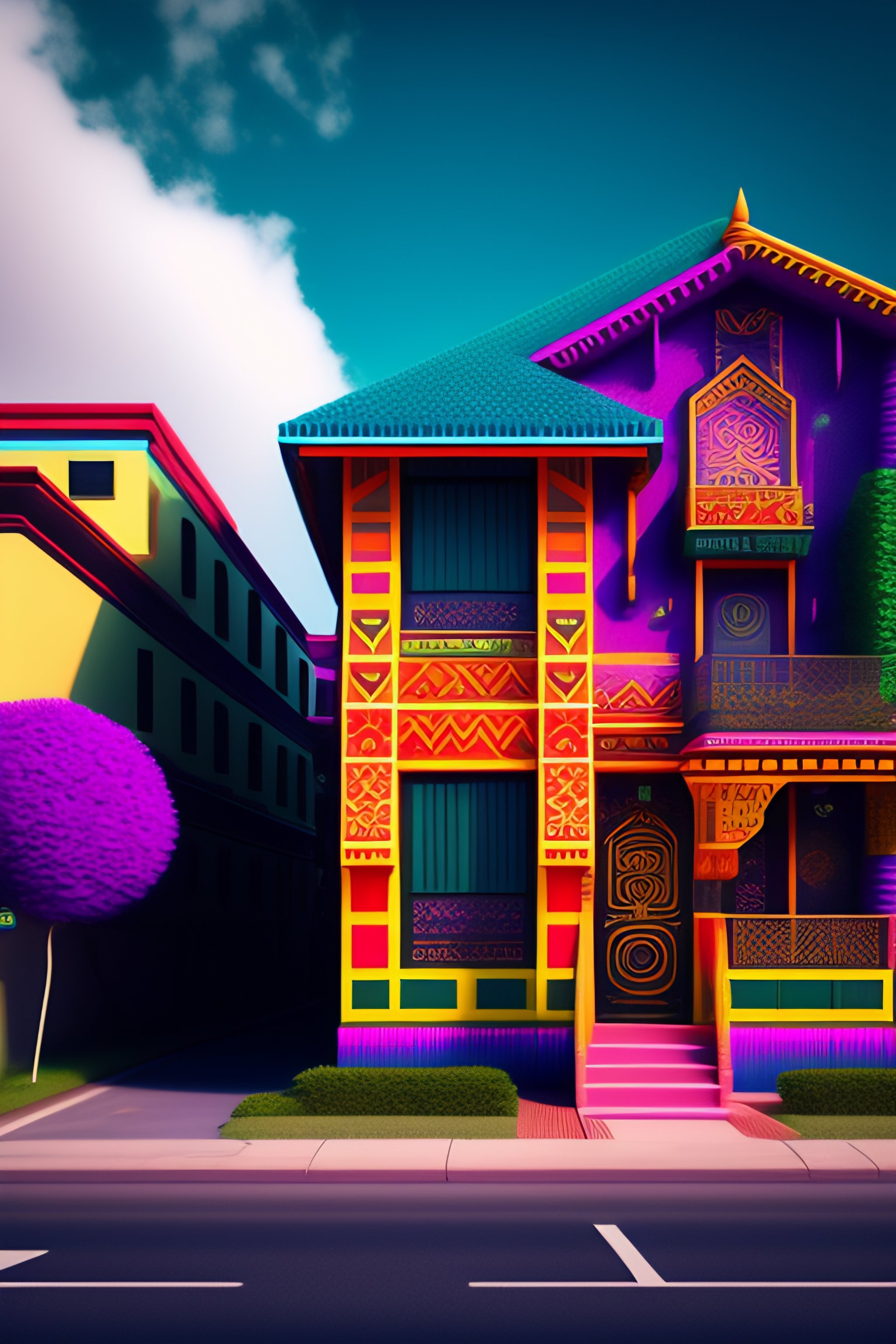 Lexica - The most psychedelic geometric patterned neighborhood ...