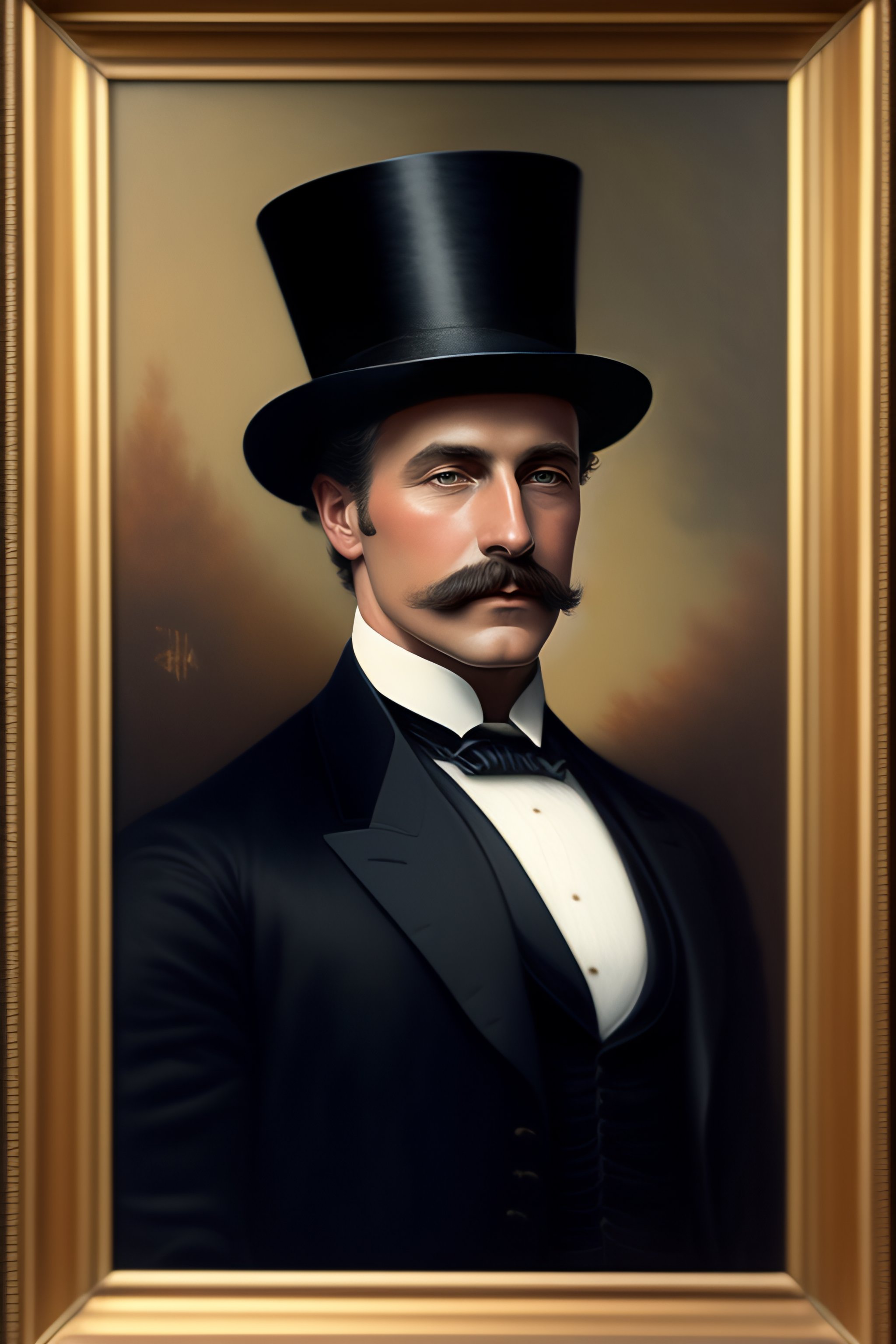 Lexica - An painting of an Edwardian man wearing a black ensemble and ...