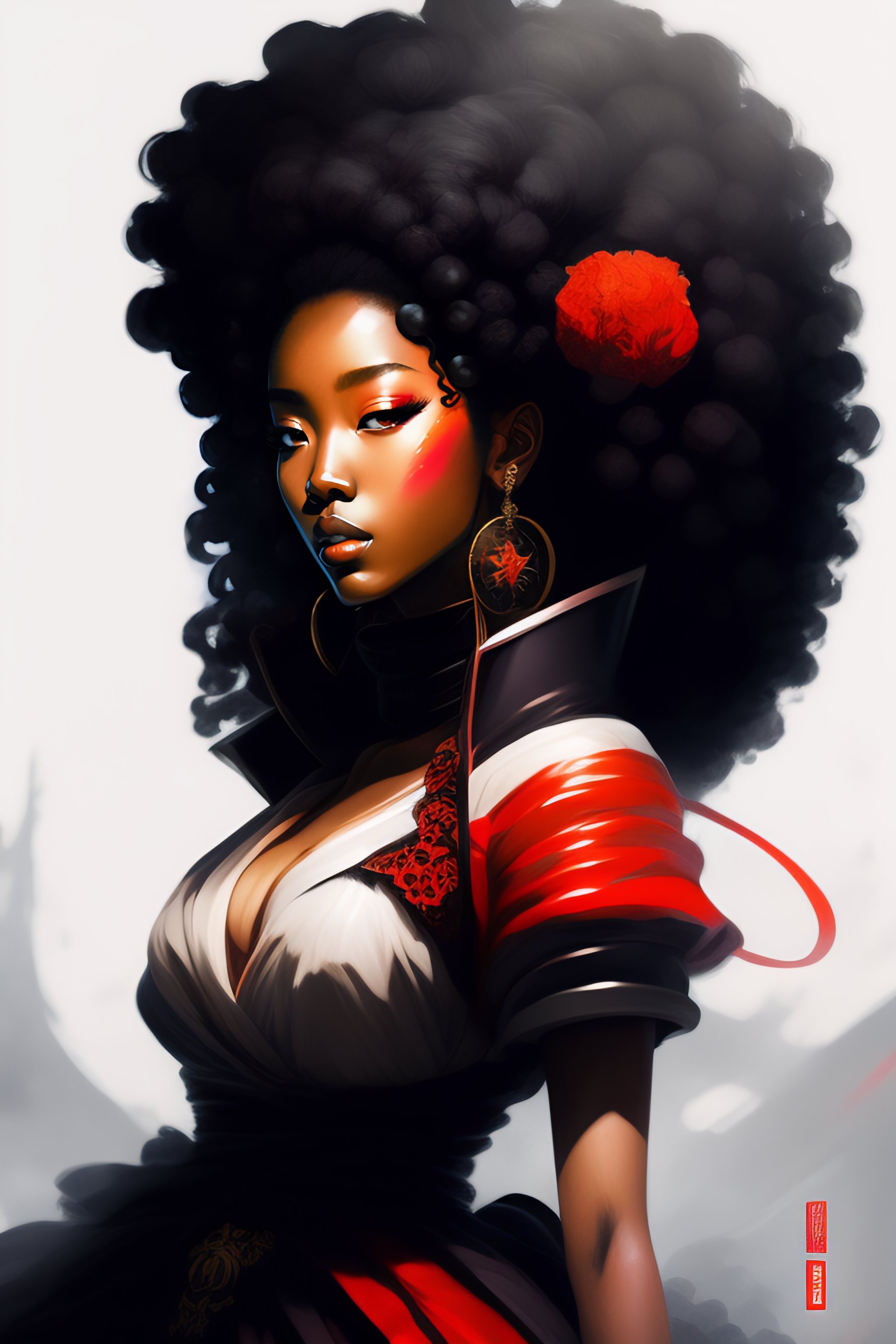 Afro samurai - AJ - Digital Art, People & Figures, Female Form, Other  Female Form - ArtPal