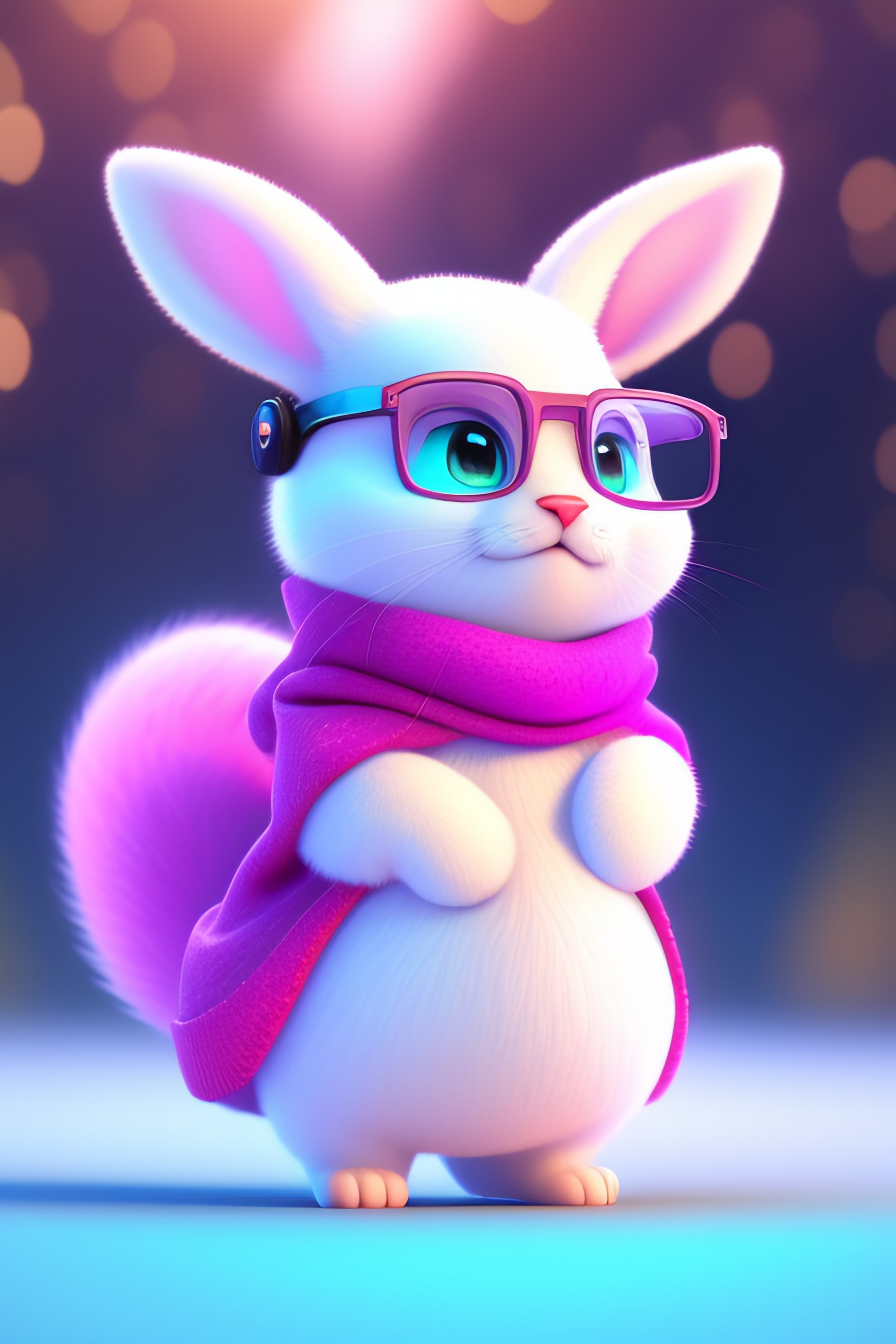 Lexica - Pixar style,a super cute and happy white fairy rabbit ,wear ...