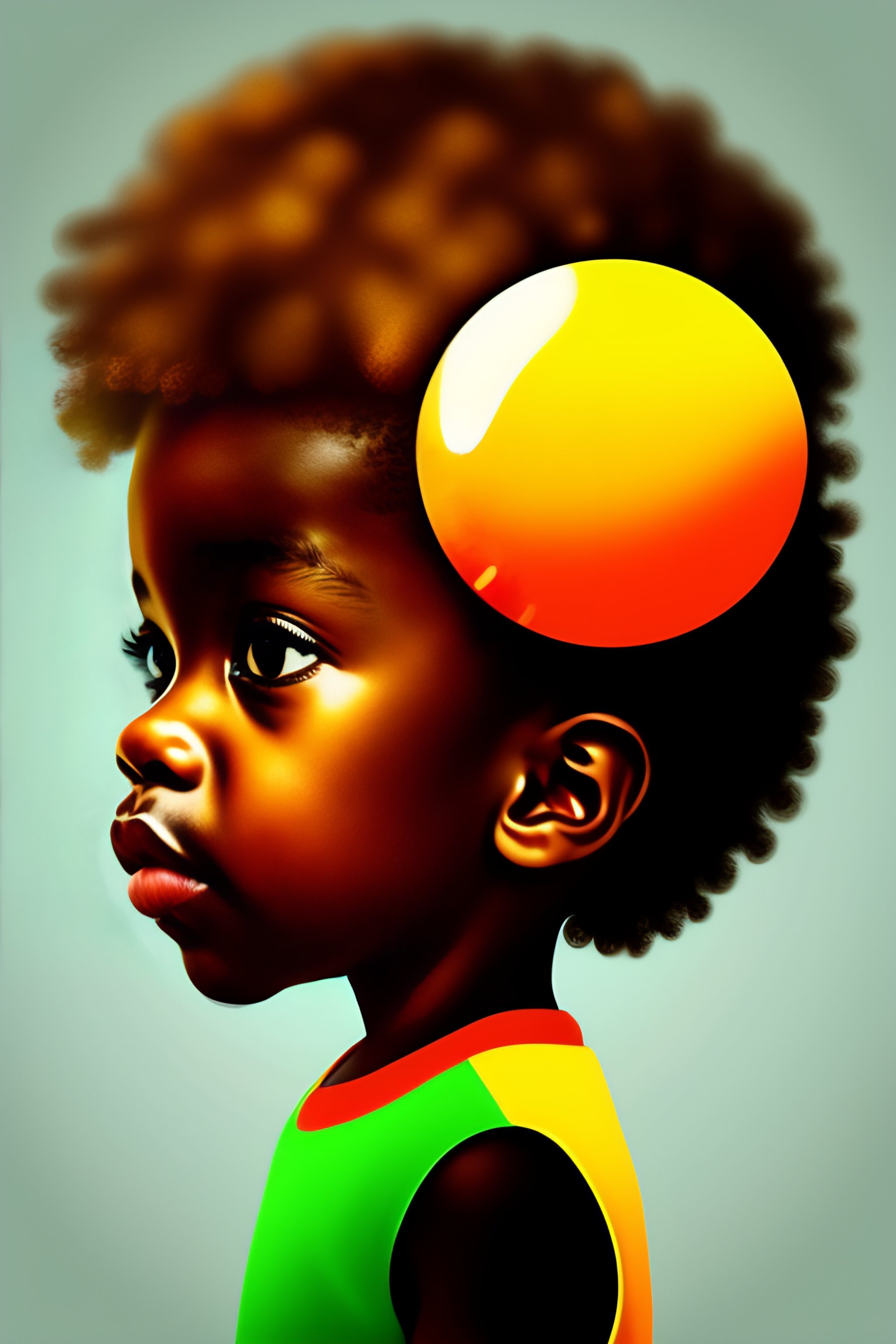 Lexica - African child vector portrait illustration