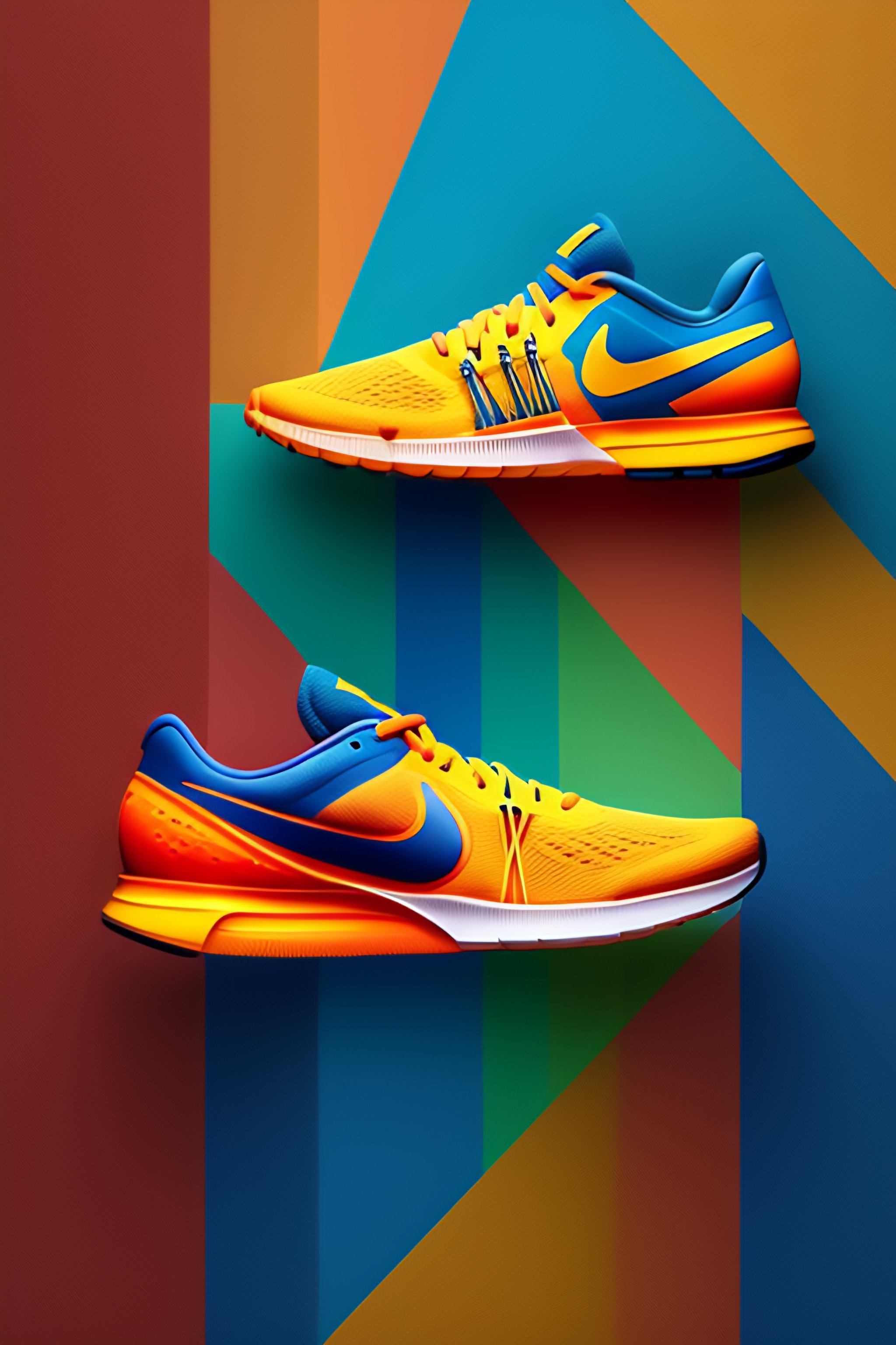 Lexica Yellow blue orange red color nike shoes