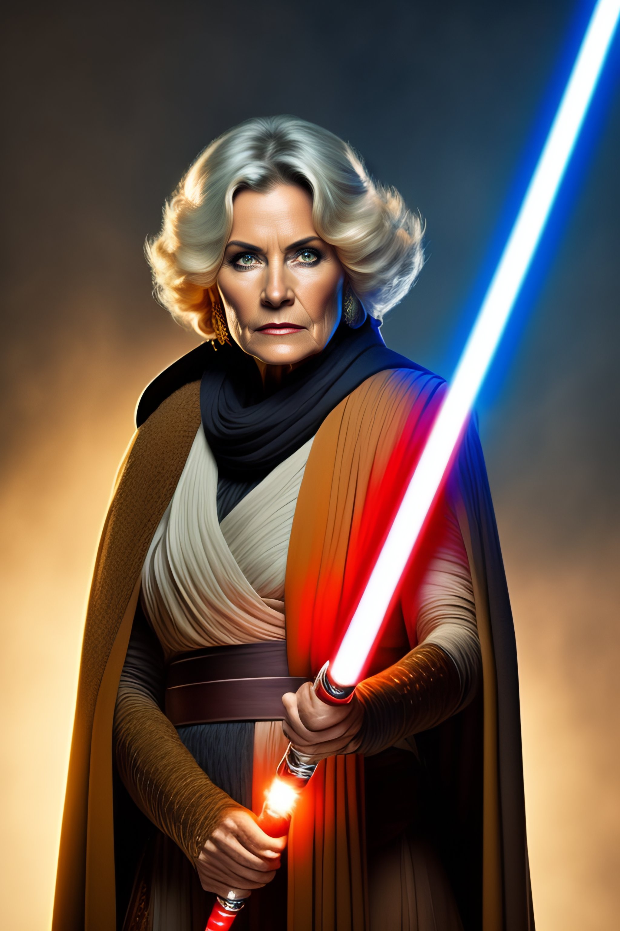 Lexica - Star Wars Middle Aged Female Jedi With A Light Saber