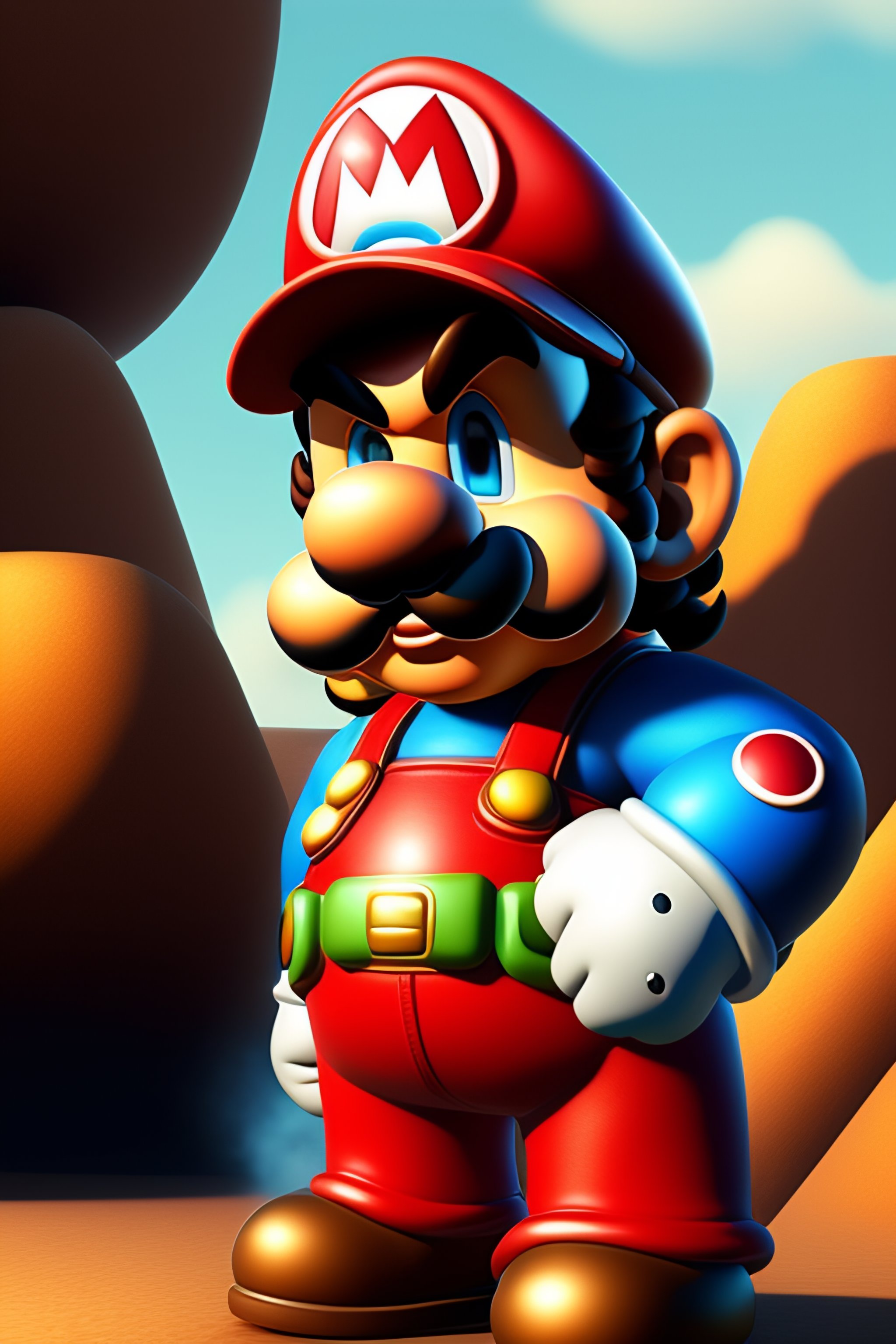 Lexica - Jim carry as a mario character in mario 64