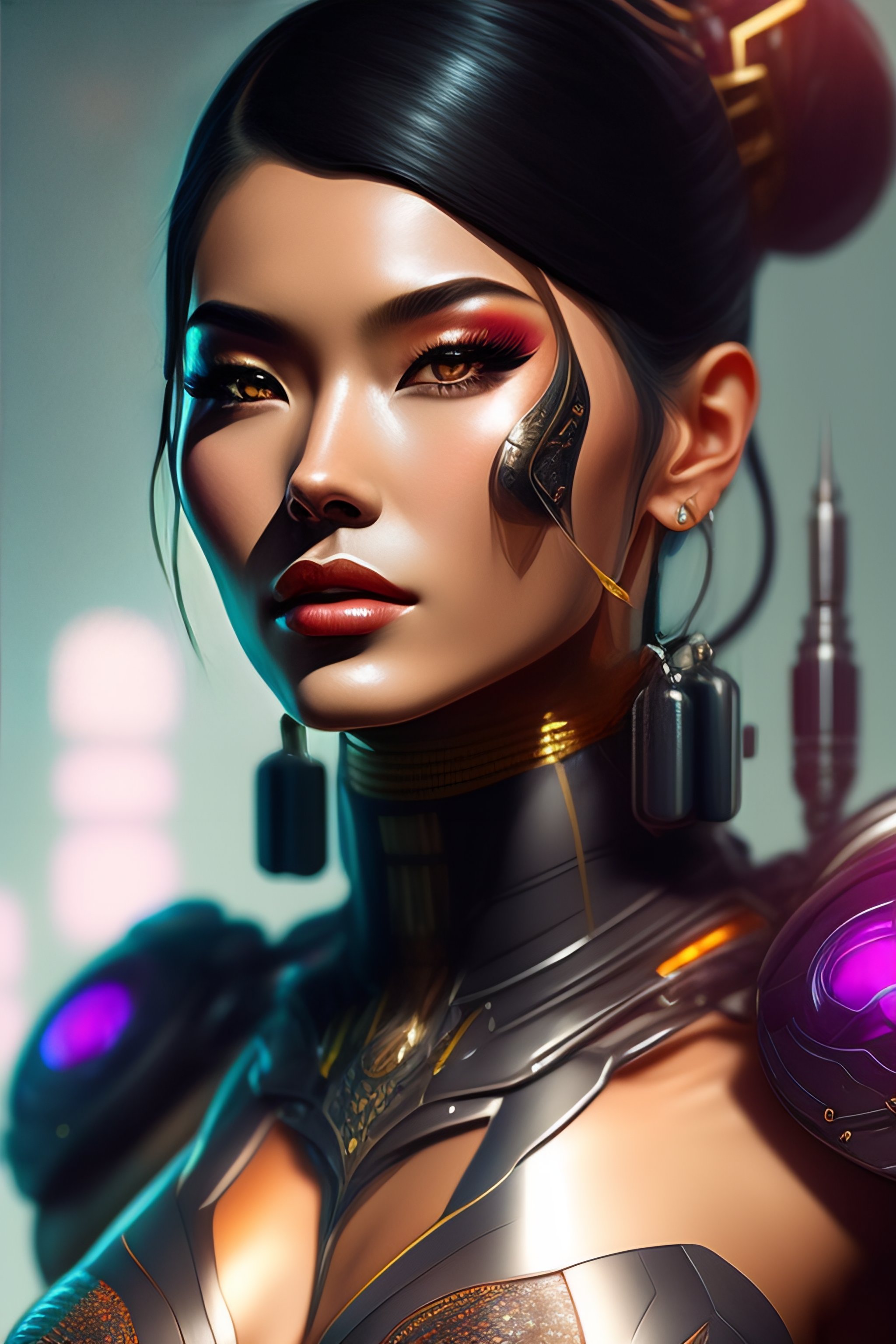 Lexica Ultra Realistic Illustration Cyborg Woman Exposed Parts Yakuza Cyberpunk Sci Fi 2772