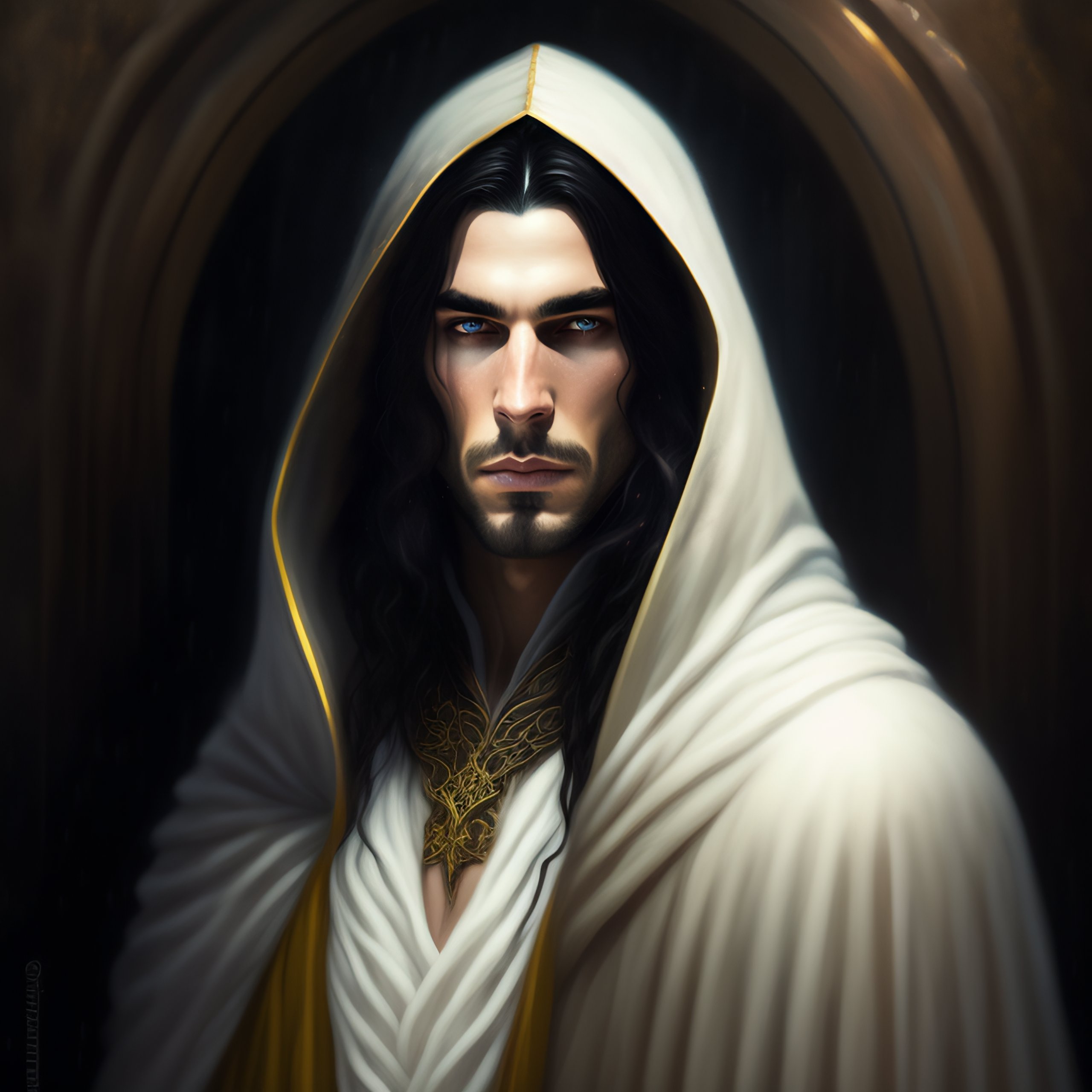 Lexica - A pale elven necromancy wizard with long black hair in a ...