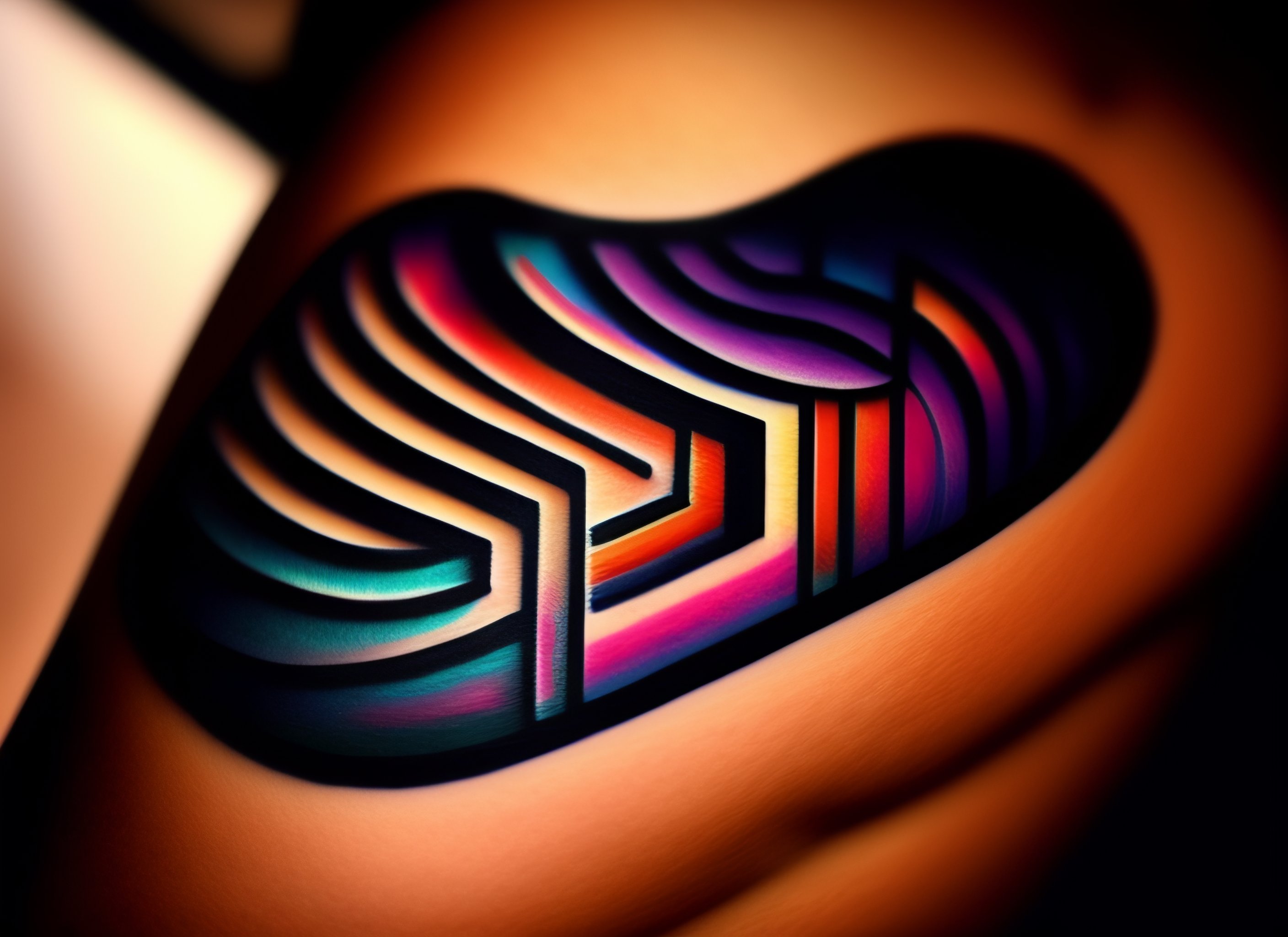 Lexica - Rectangular fingerprint tattoo on forearm, contemporary ...