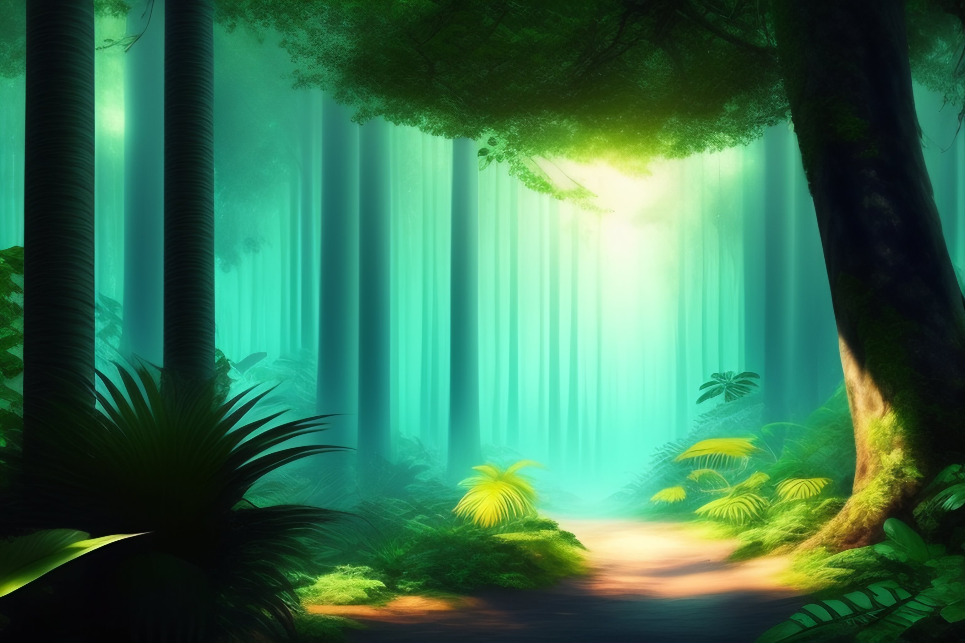 Lexica - Wall paper, jungle, trees, draw