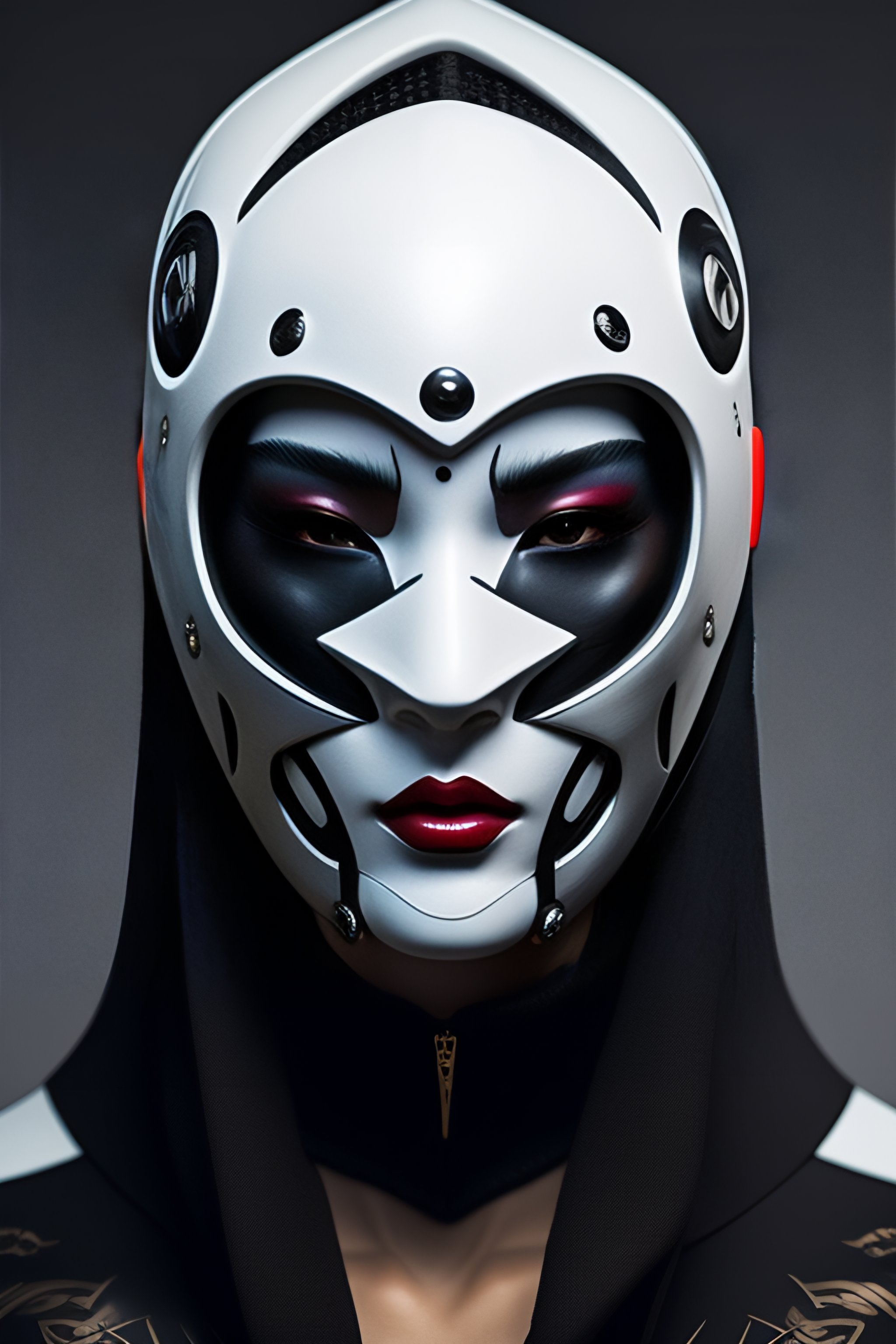 Lexica Only Oni Mask Cyberpunk White And Black 3704