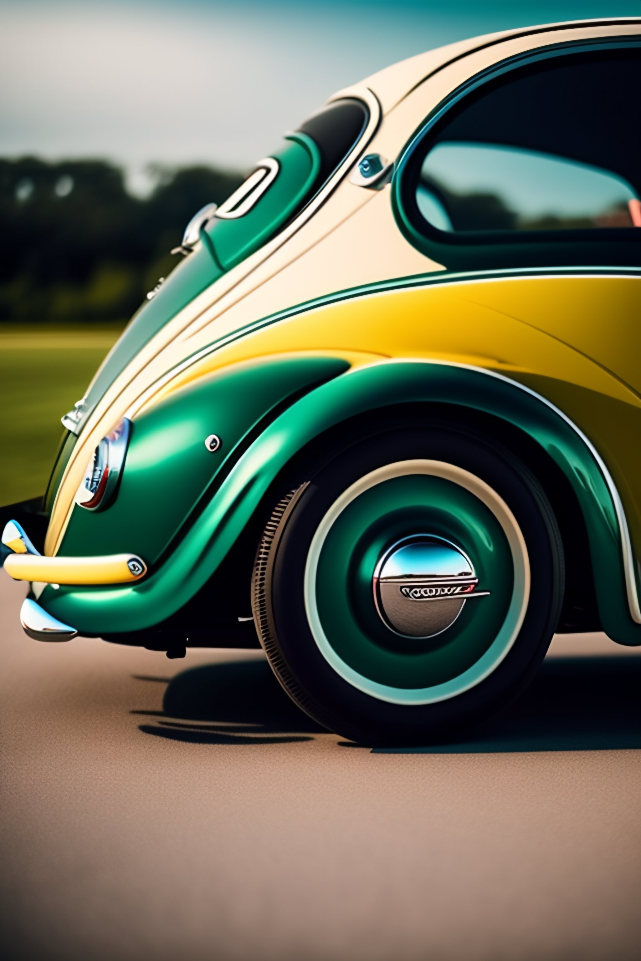 Lexica - Fusca turbo com motor para fora, cor tiffany, na pista de ...