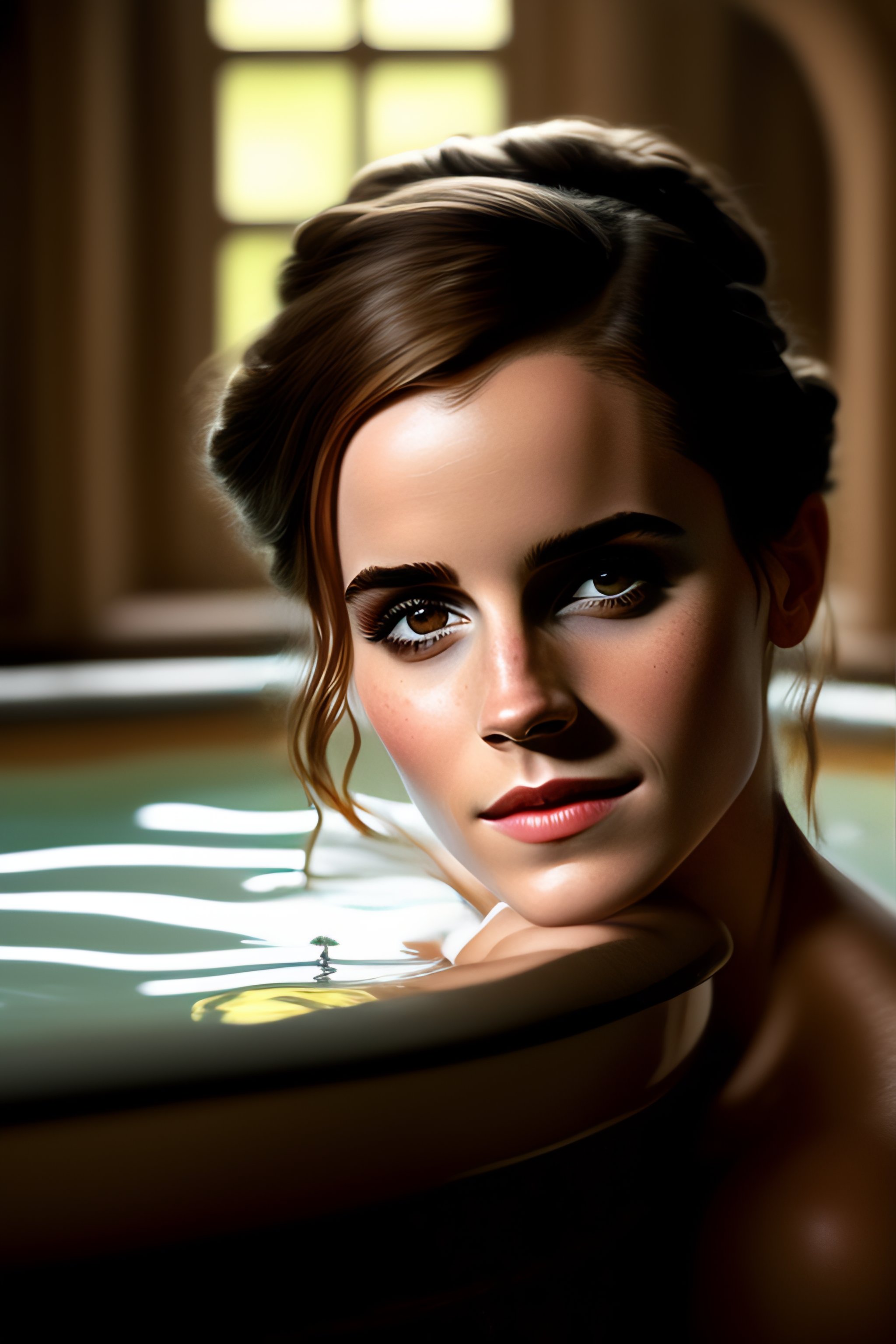 Lexica - Portrait of emma watson at a bath house