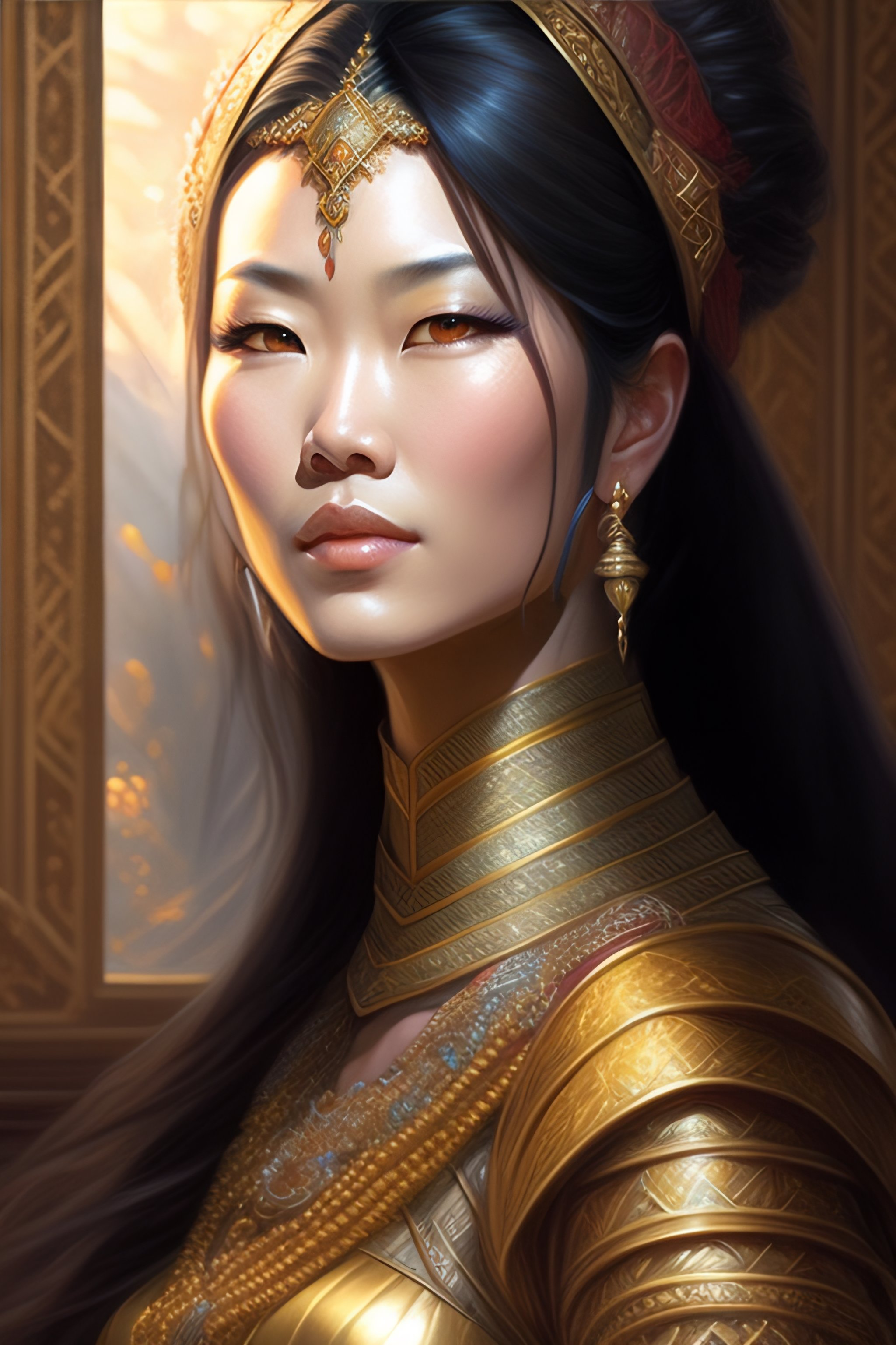 Lexica Asian fantasy d&d character, portrait art by donato giancola