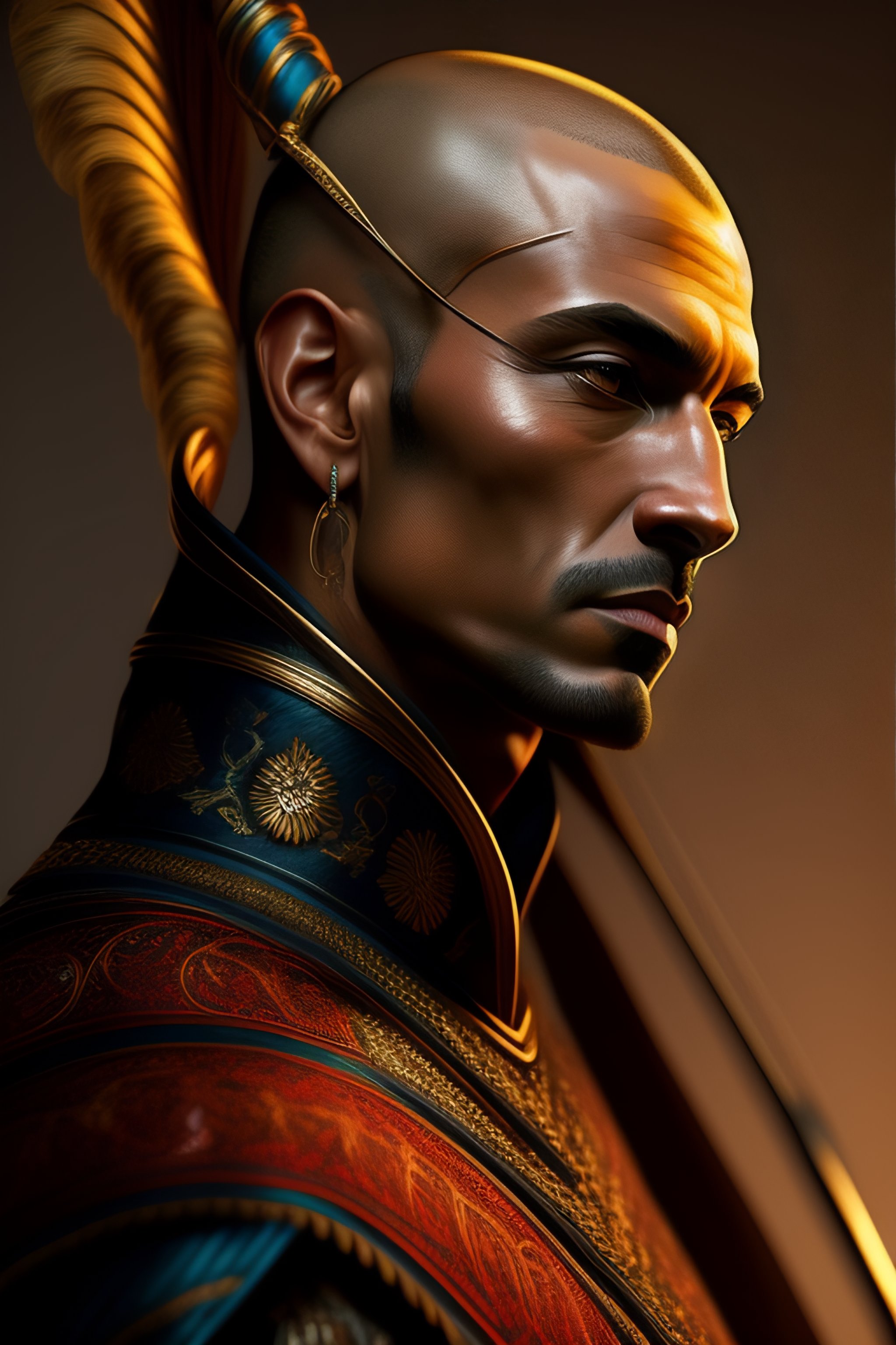 Lexica - A caucassian archer 45 years old, shaved head, intricate ...