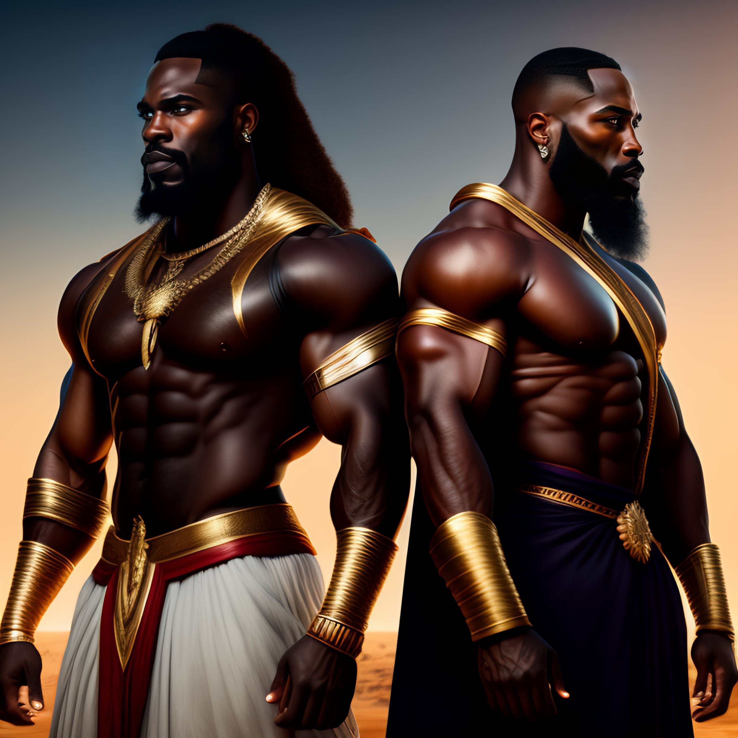 Lexica - Three muscular bearded african american men, greek mythology ...