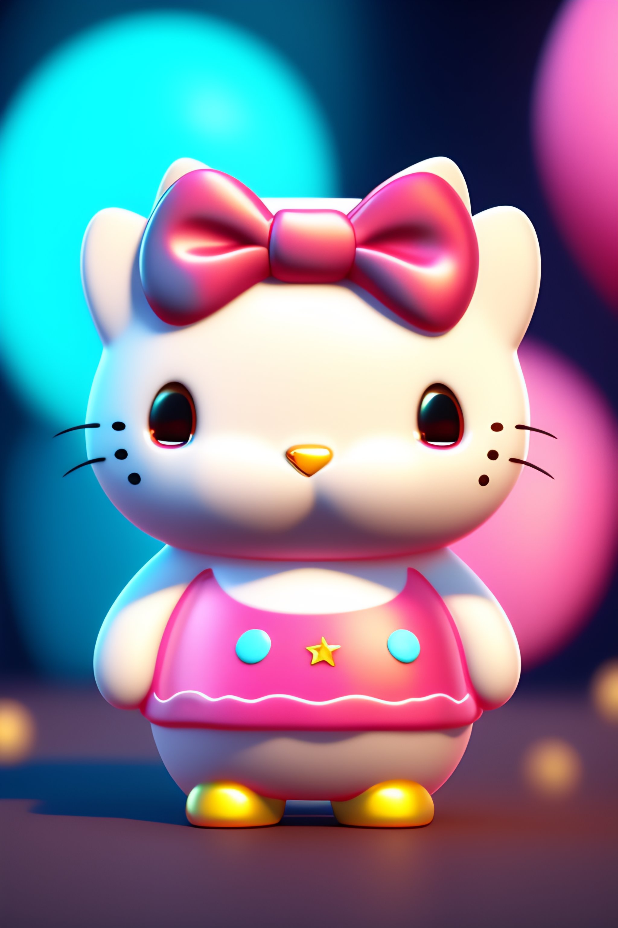 3D Adorable Hello kitty Wallpaper