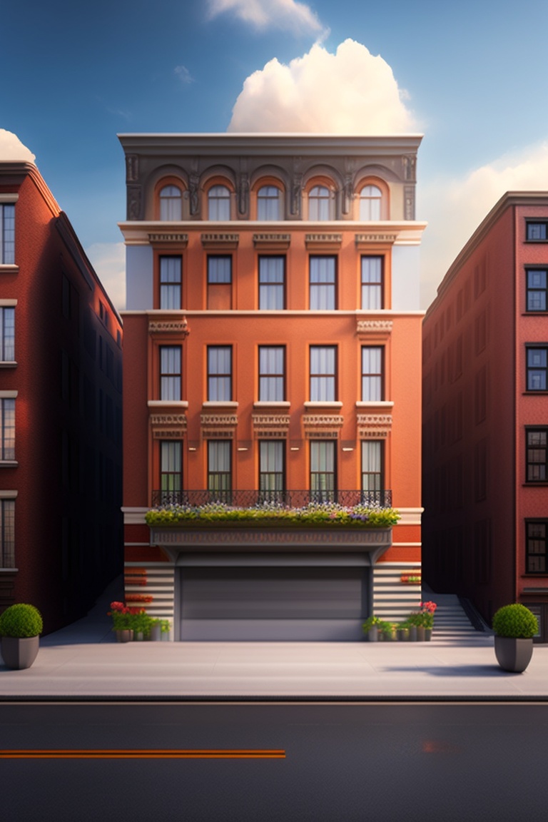 Lexica - Realistic bulding , sky, street
