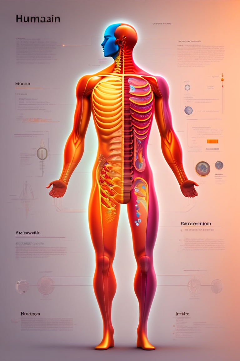 Lexica - Human body with its interior anatomy, written the names of the ...