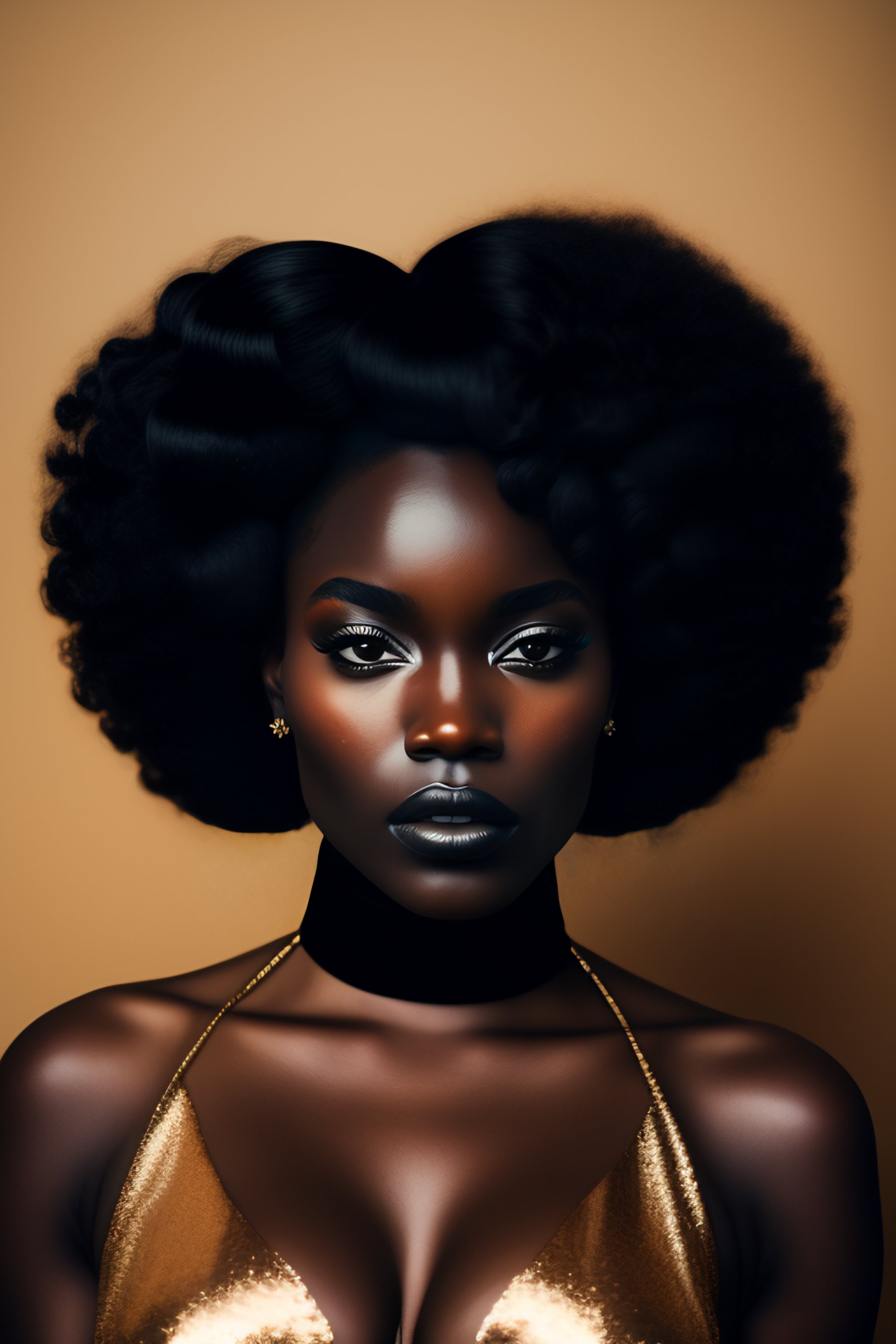 Lexica - A photo of a beautiful blck woman with black curly hair ...