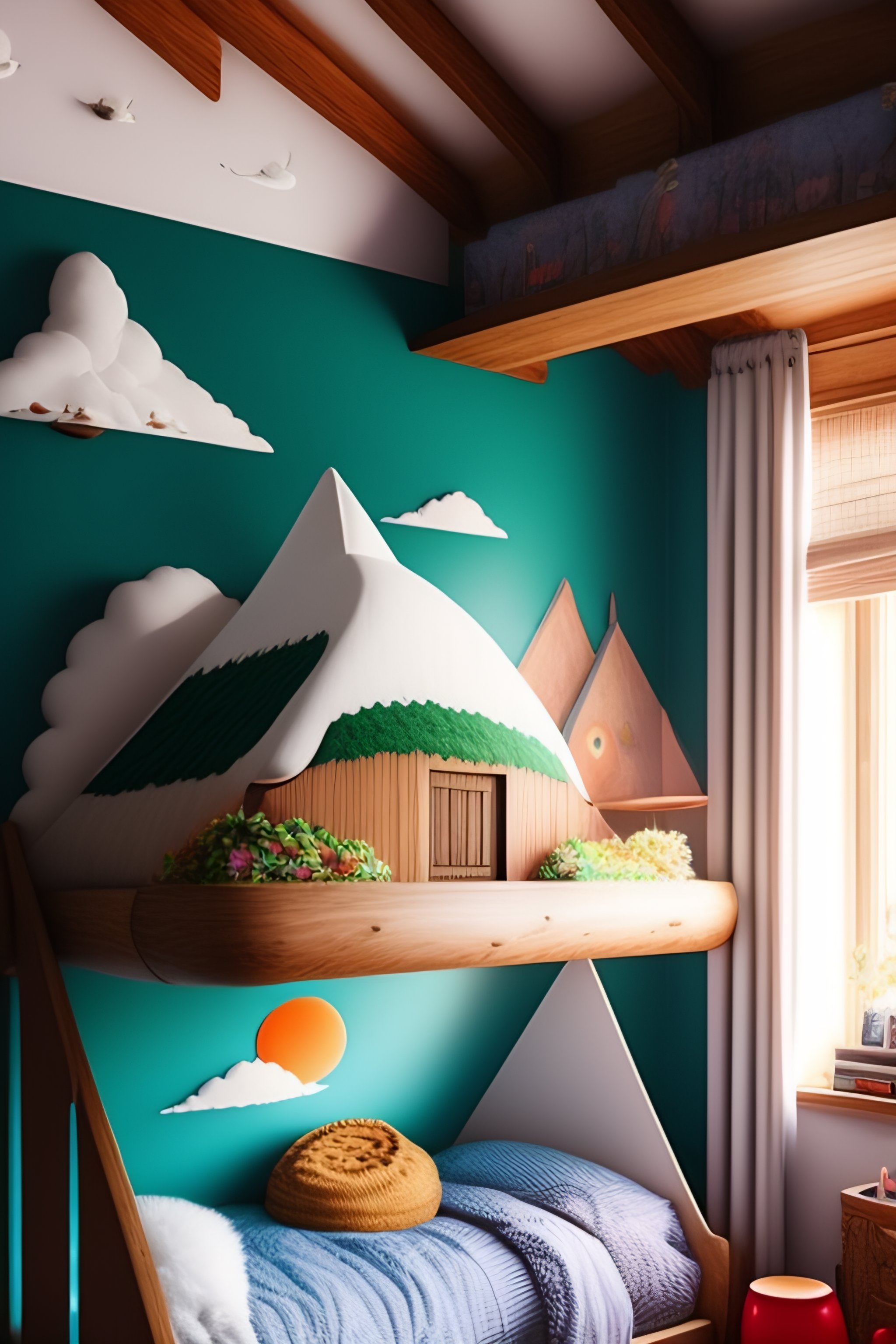 Lexica - Cozy messy bedroom inspired by Studio Ghibli's visual style ...