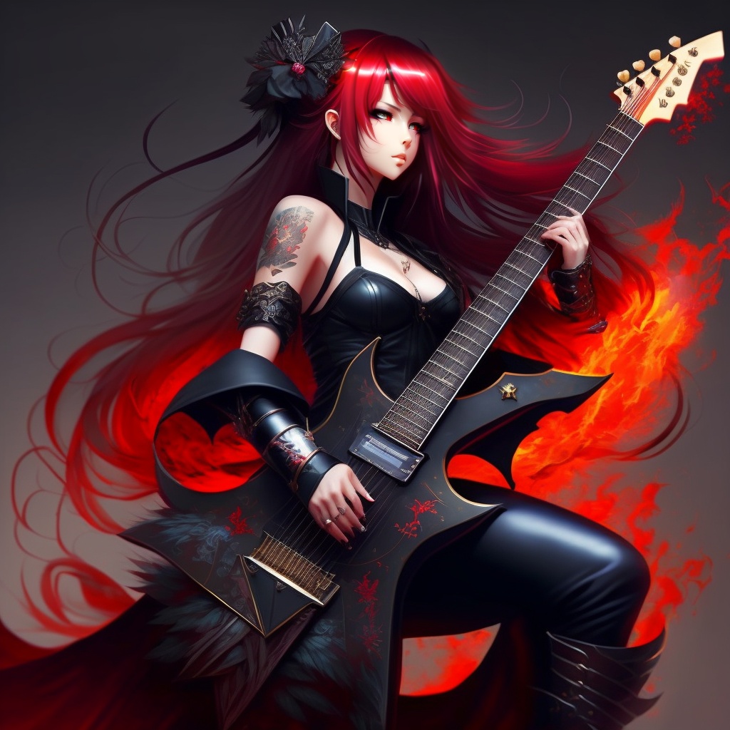 anime guitar girl icon