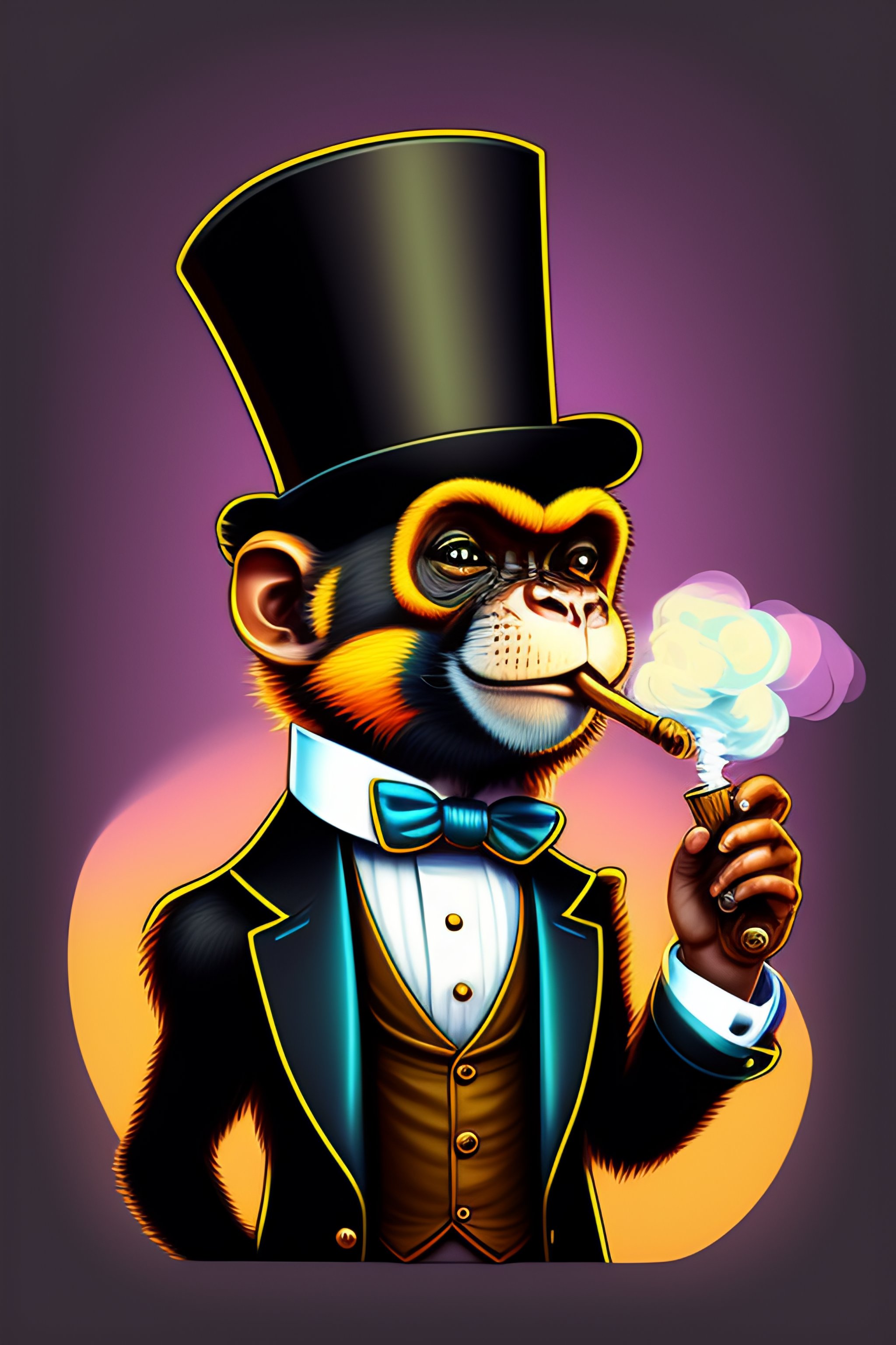 Lexica - A tshirt design of a a monkey wearing a monocle and a top hat ...