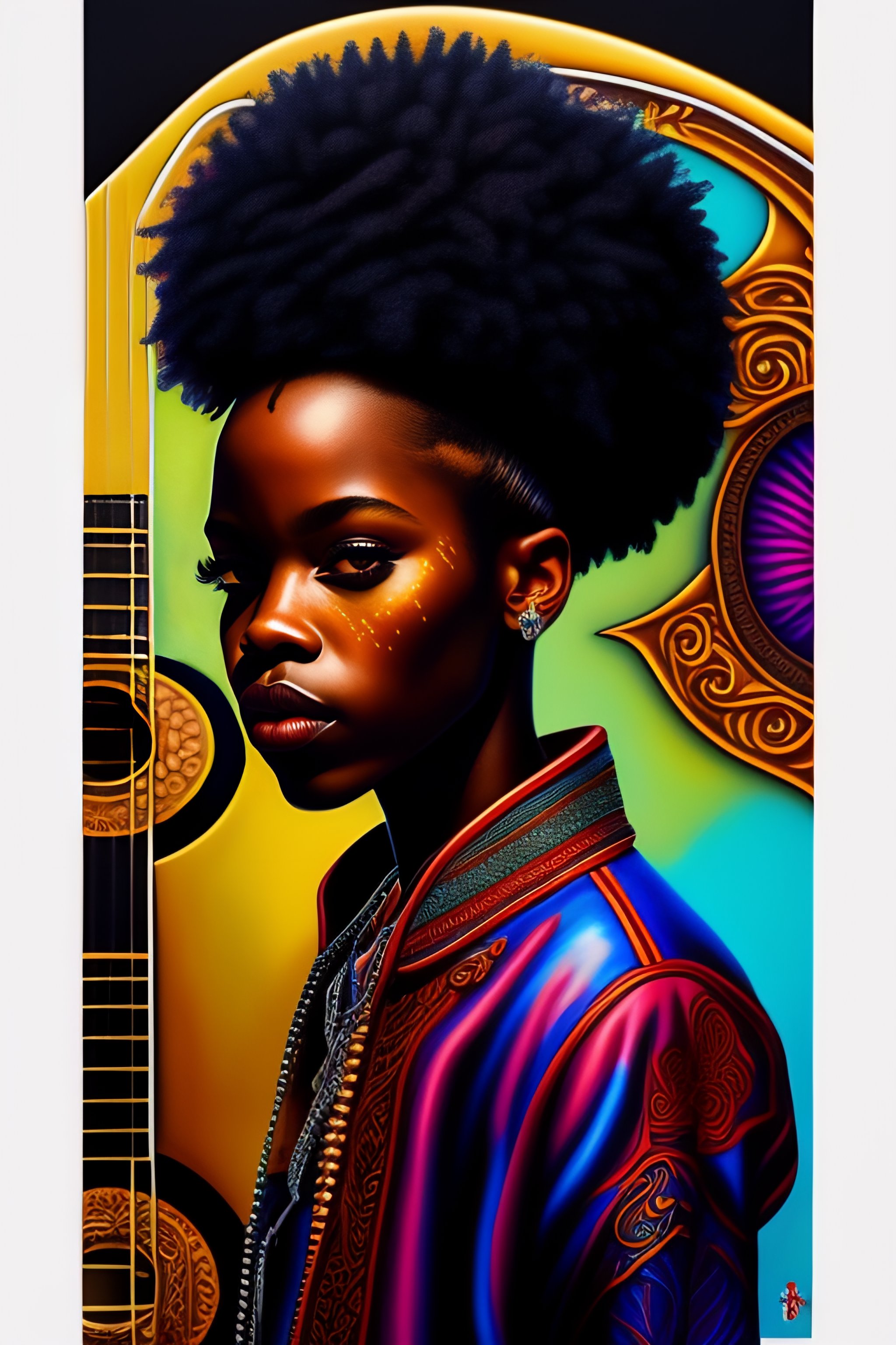 Lexica - A funny punk rock African american characters with guitar and ...