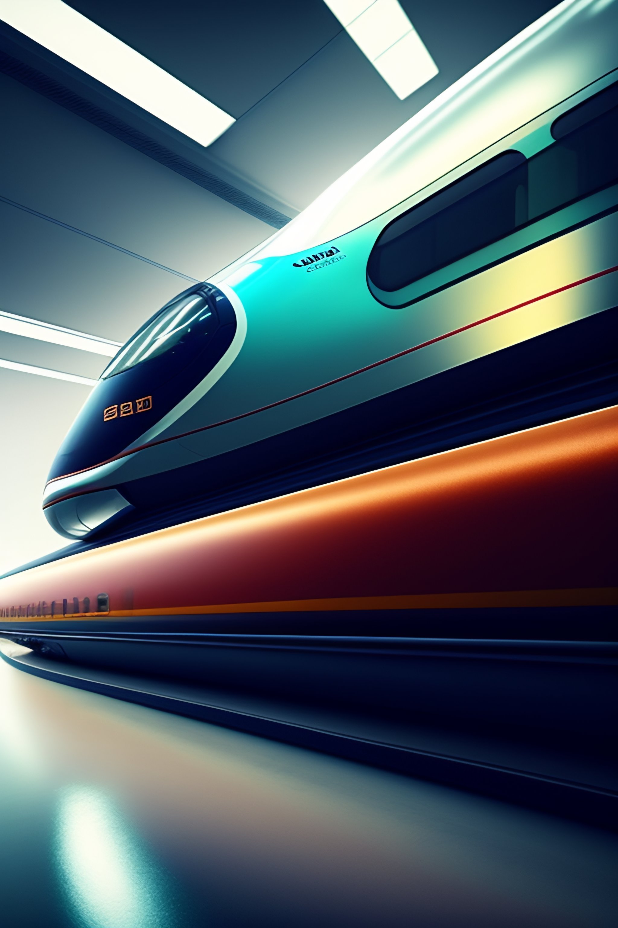 Lexica - Cool maglev train, seen from behind