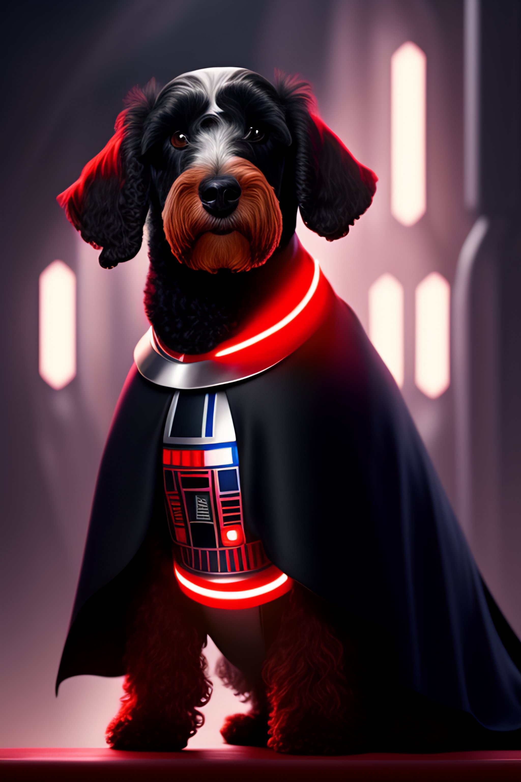 Lexica Star Wars scene artificial intelligence a Bedlington Terrier