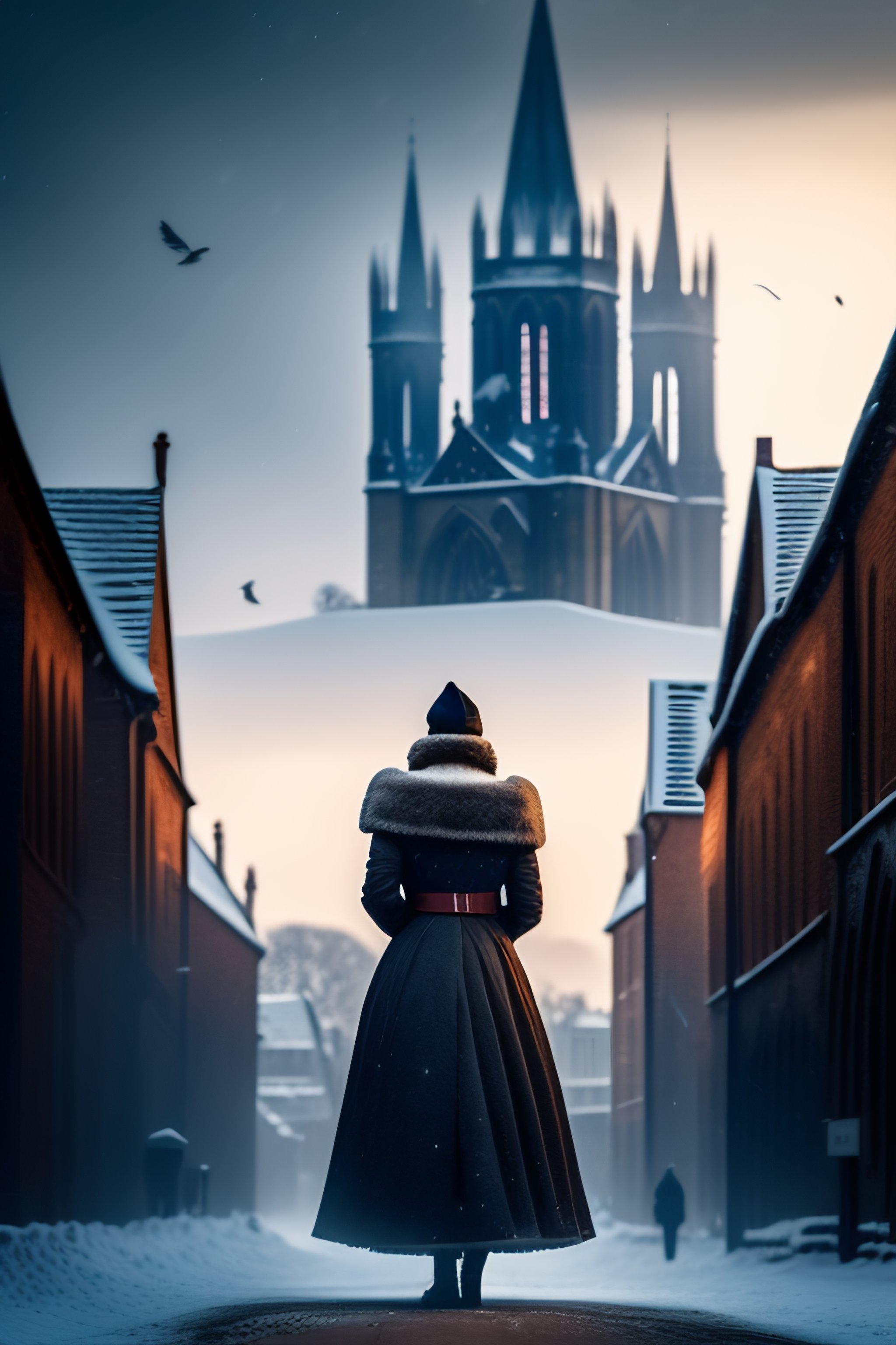 Lexica - In the bleak winter landscape, a lone figure stands tall ...